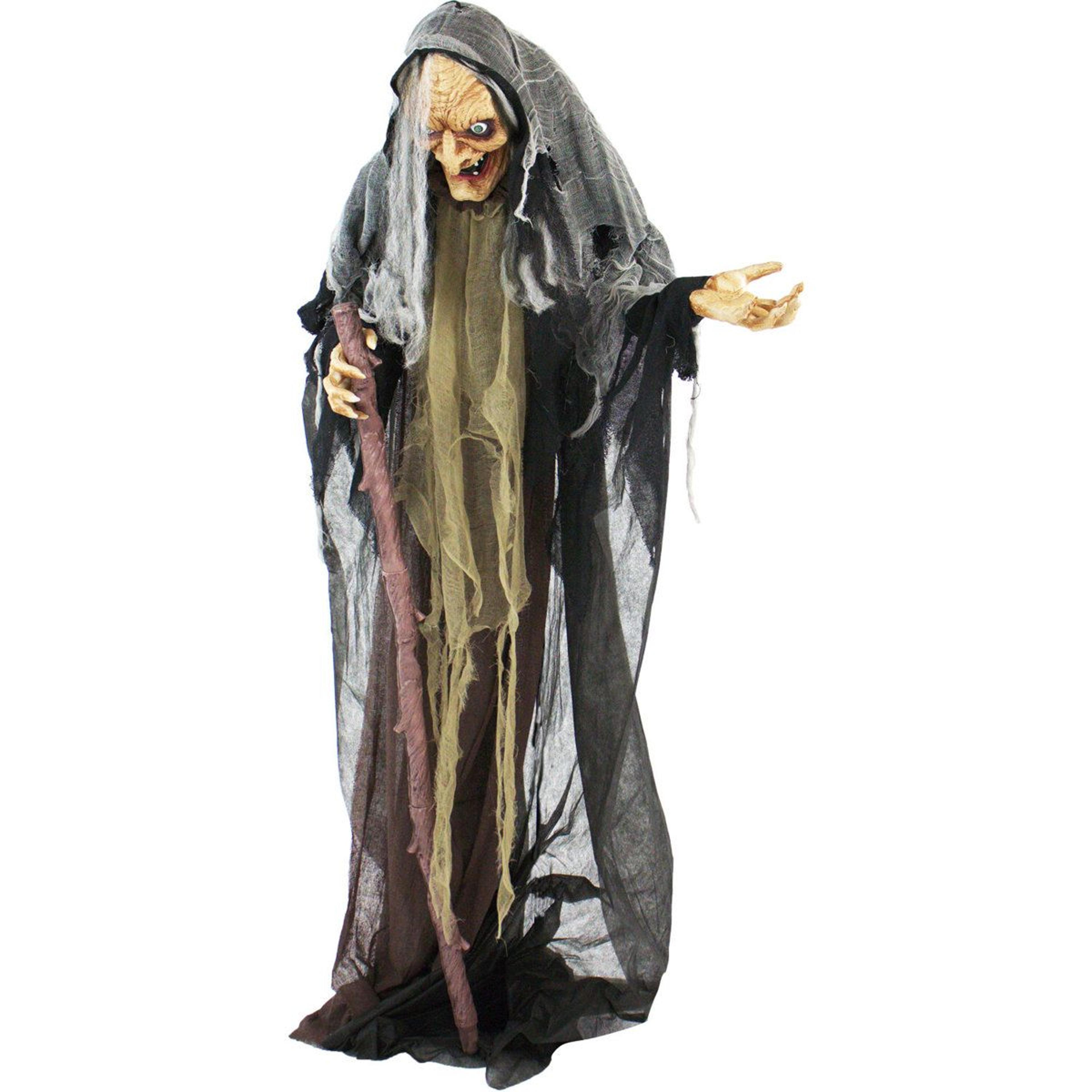 53 Ft Animatronic Haunted Witch Display With LED Eyes And Sound 10