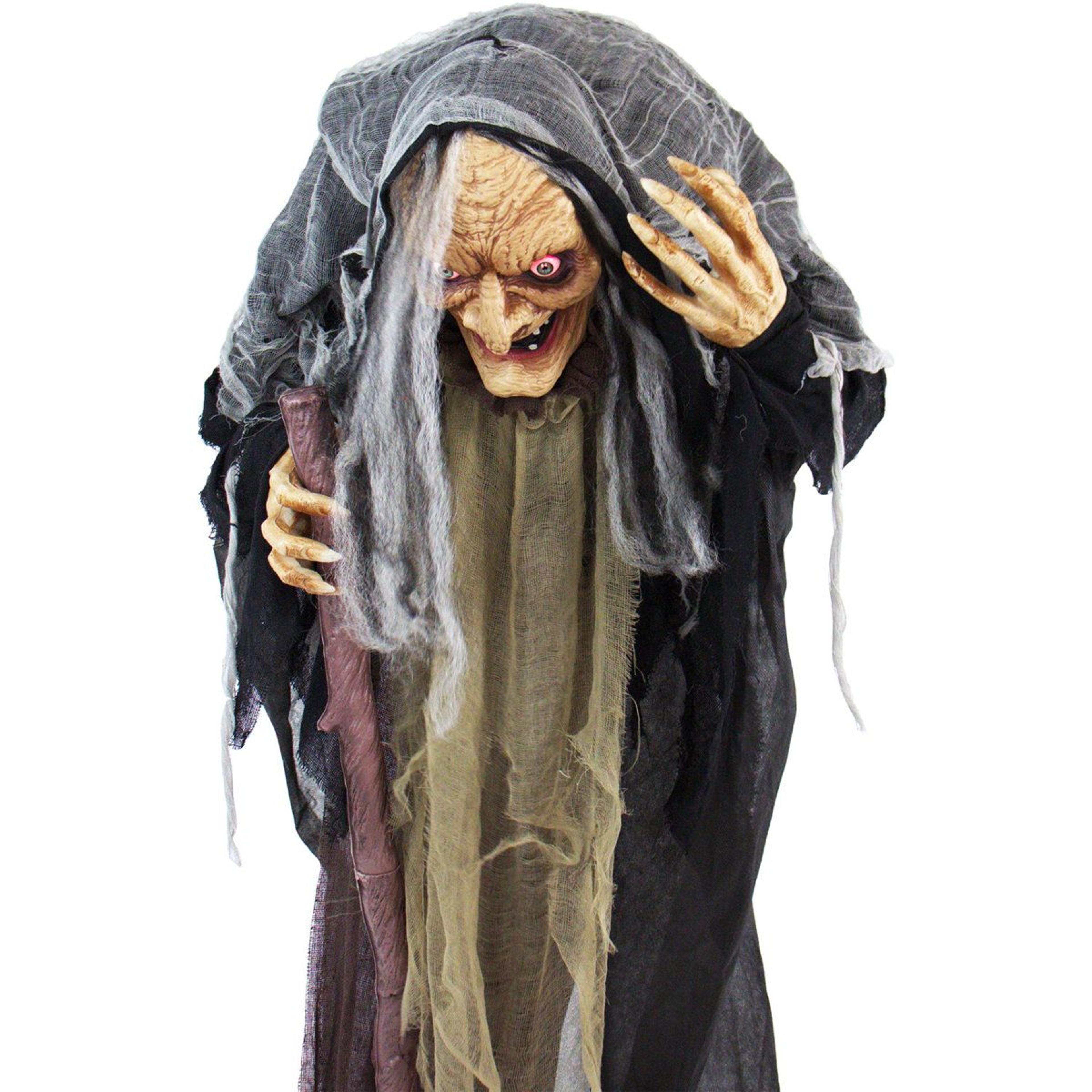 53 Ft Animatronic Haunted Witch Display With LED Eyes And Sound 9