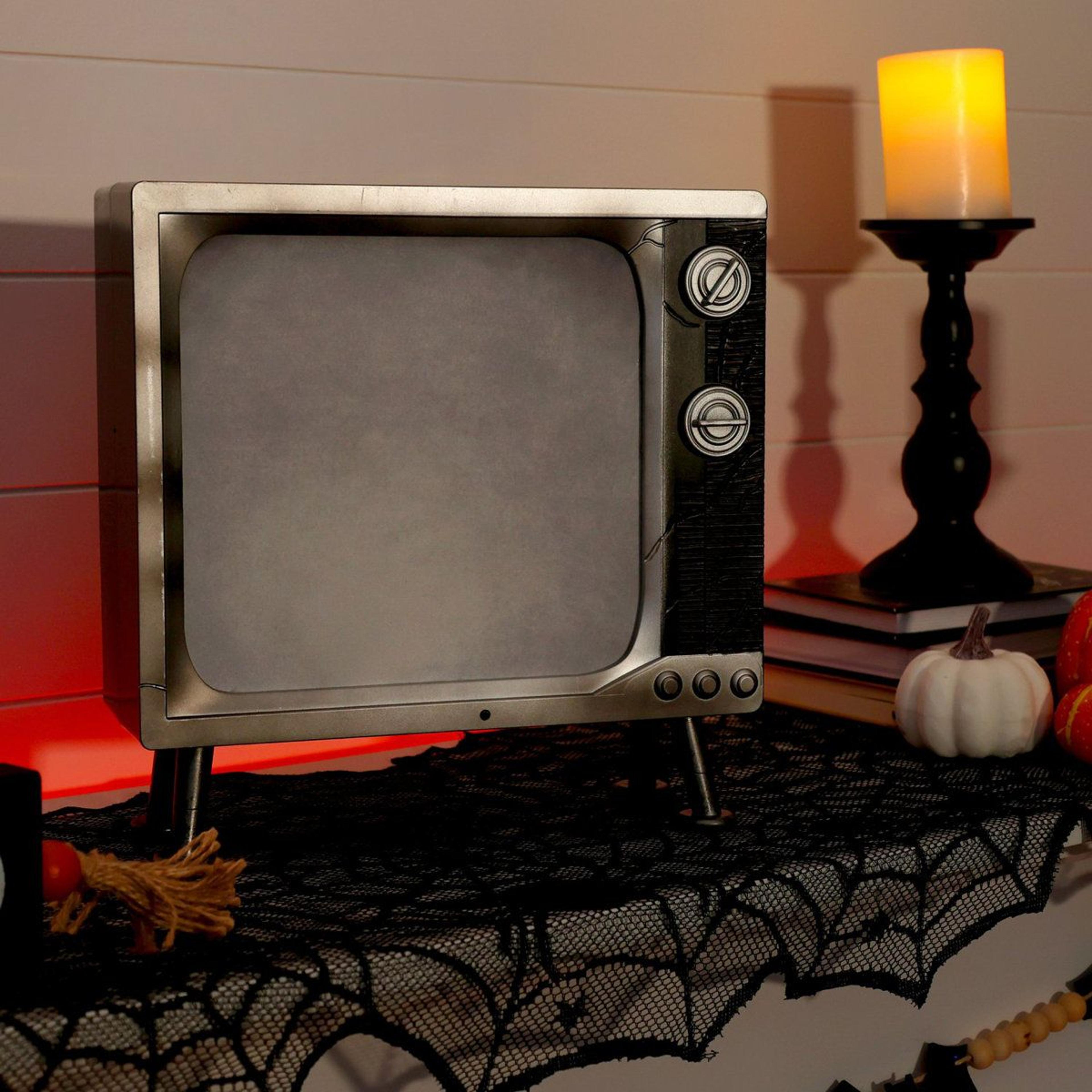 12 Inch Motion Activated Haunted TV Animatronic With Lights And Sound Effects 12