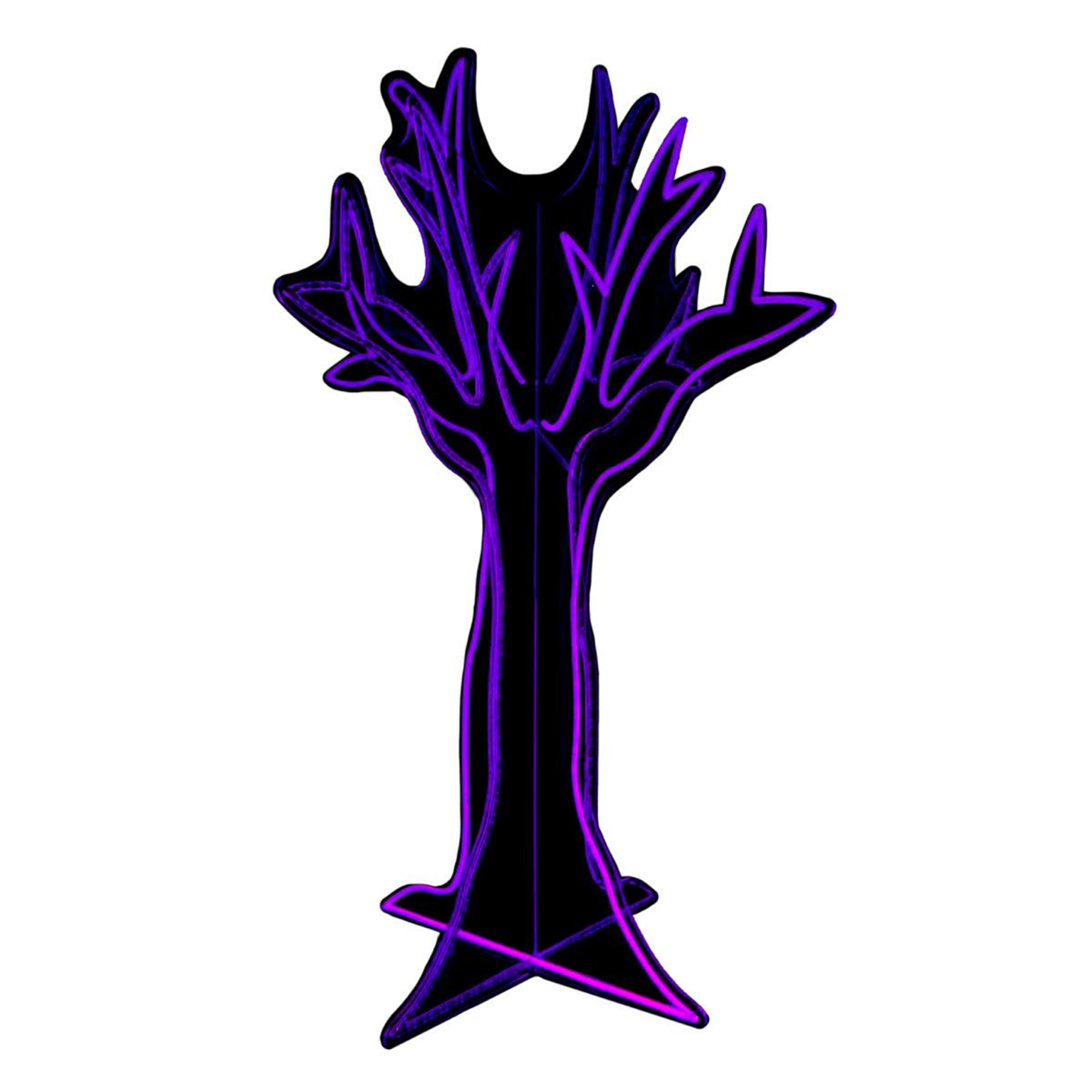 44-in purple led ghost tree halloween decoration