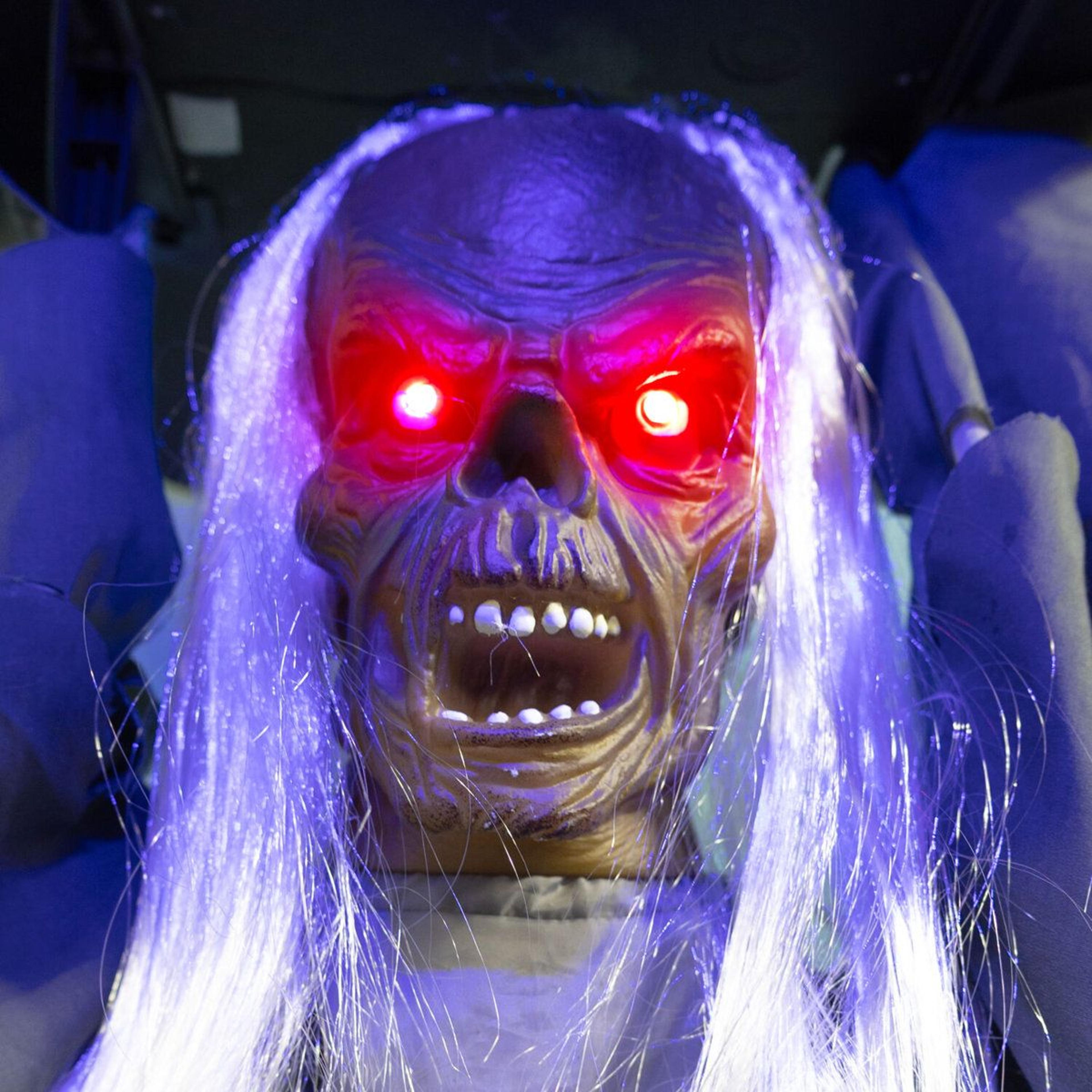 Sound Activated Zombie Tombstone Lifter Animatronic With LED Eyes 5
