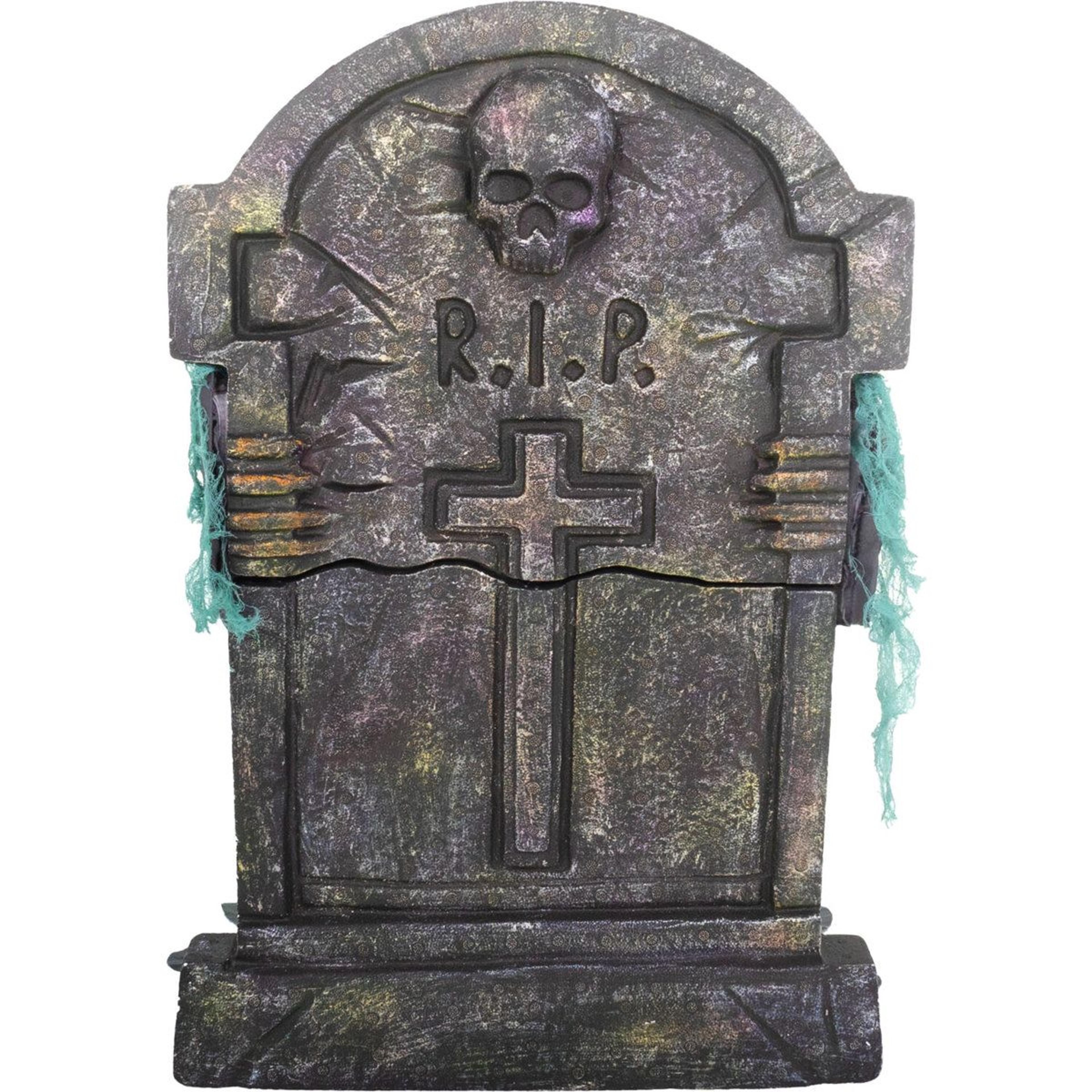 Sound Activated Zombie Tombstone Lifter Animatronic With LED Eyes 11