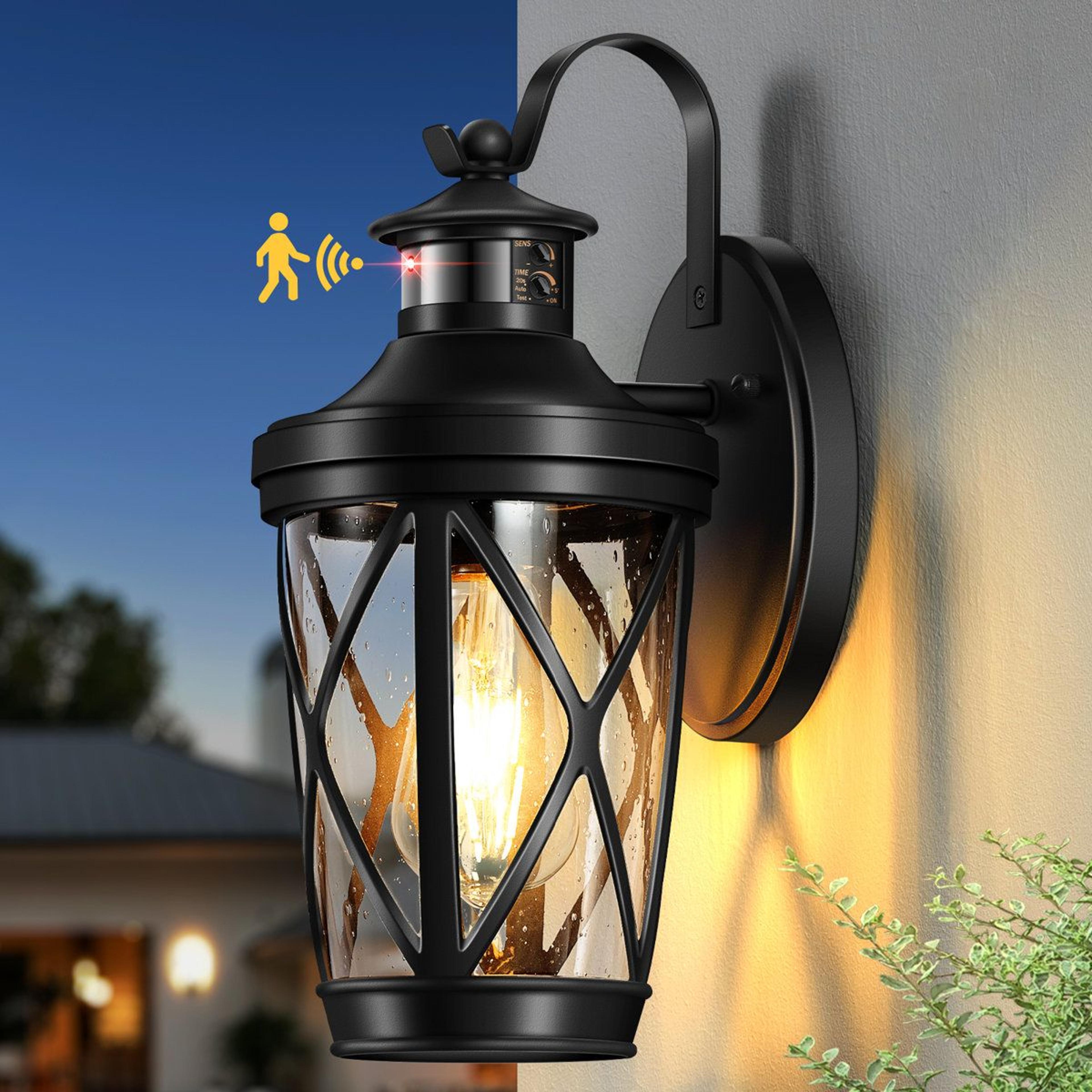 motion sensor outdoor wall lantern with dusk to dawn lighting