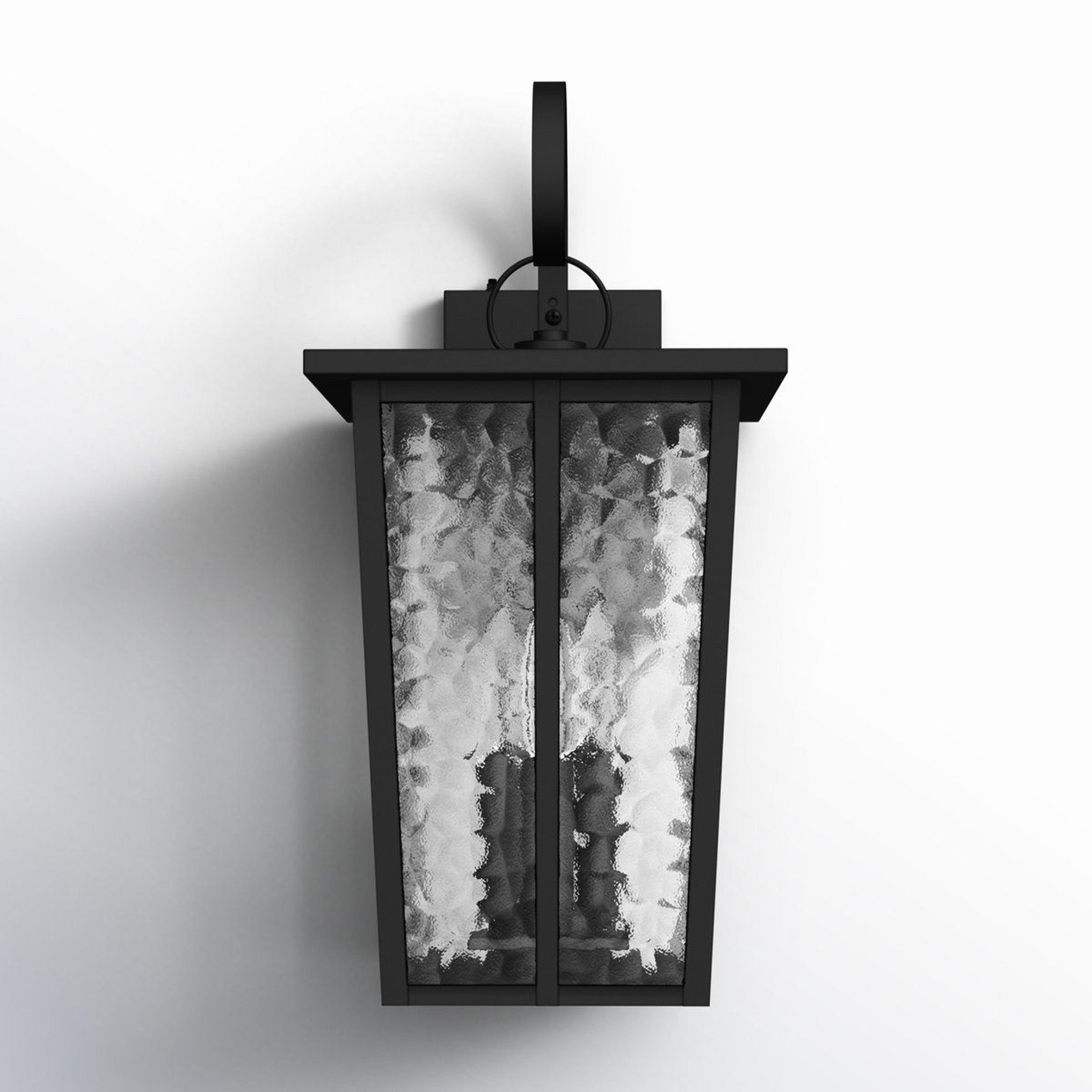 dusk to dawn outdoor wall lantern with hammered glass