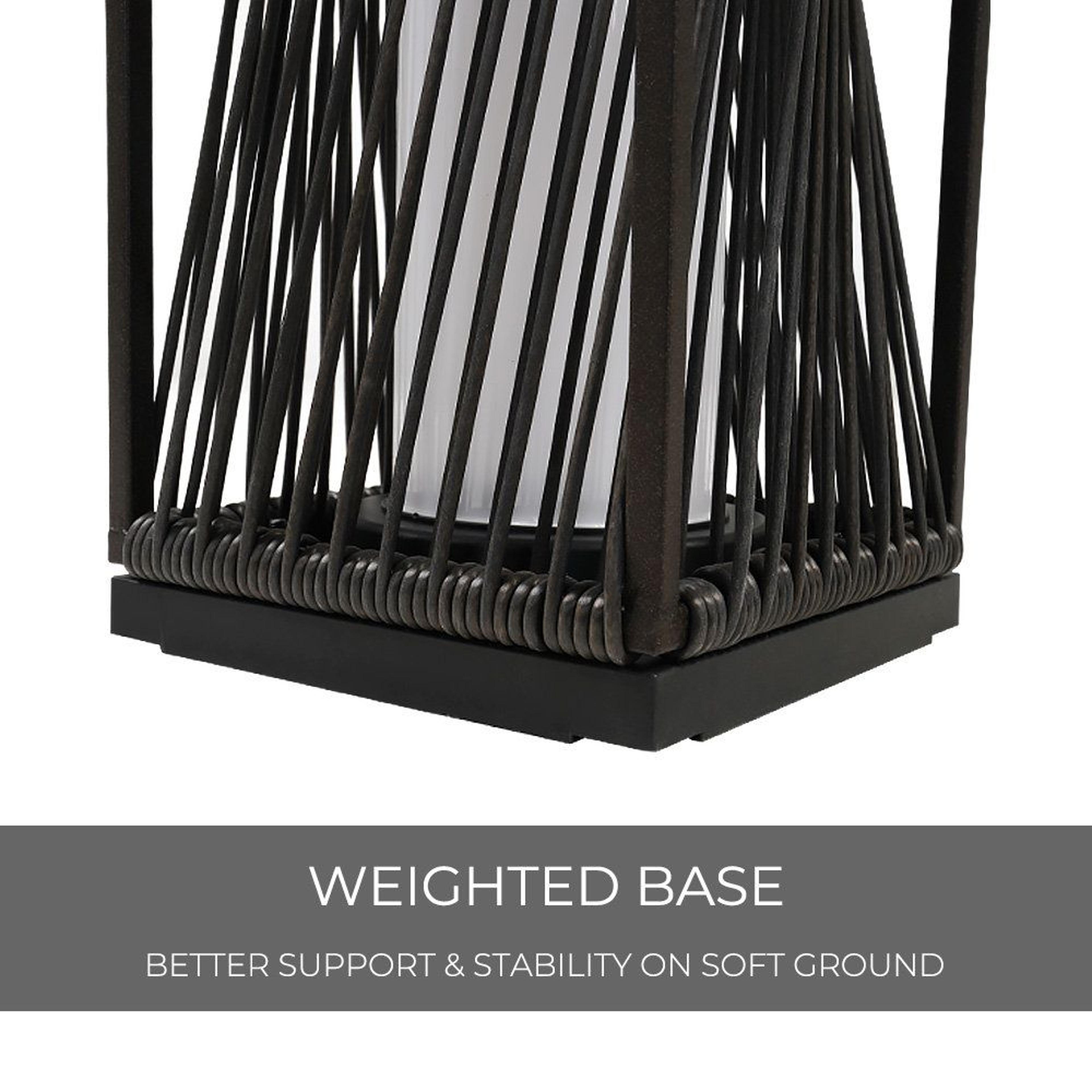 Solar Powered Wicker Outdoor Floor Lamps Set Of 2 With Integrated LED 6