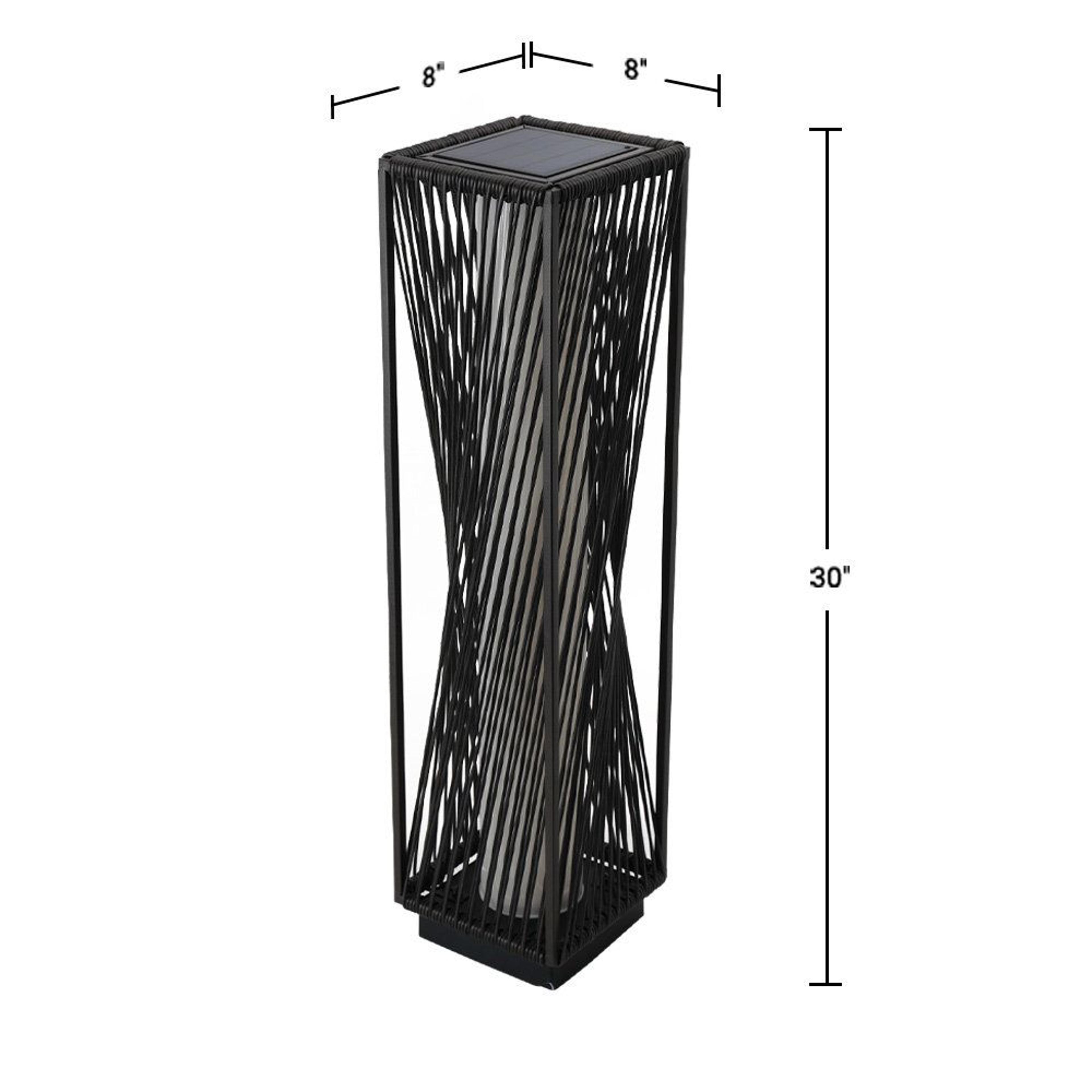 Solar Powered Wicker Outdoor Floor Lamps Set Of 2 With Integrated LED 2