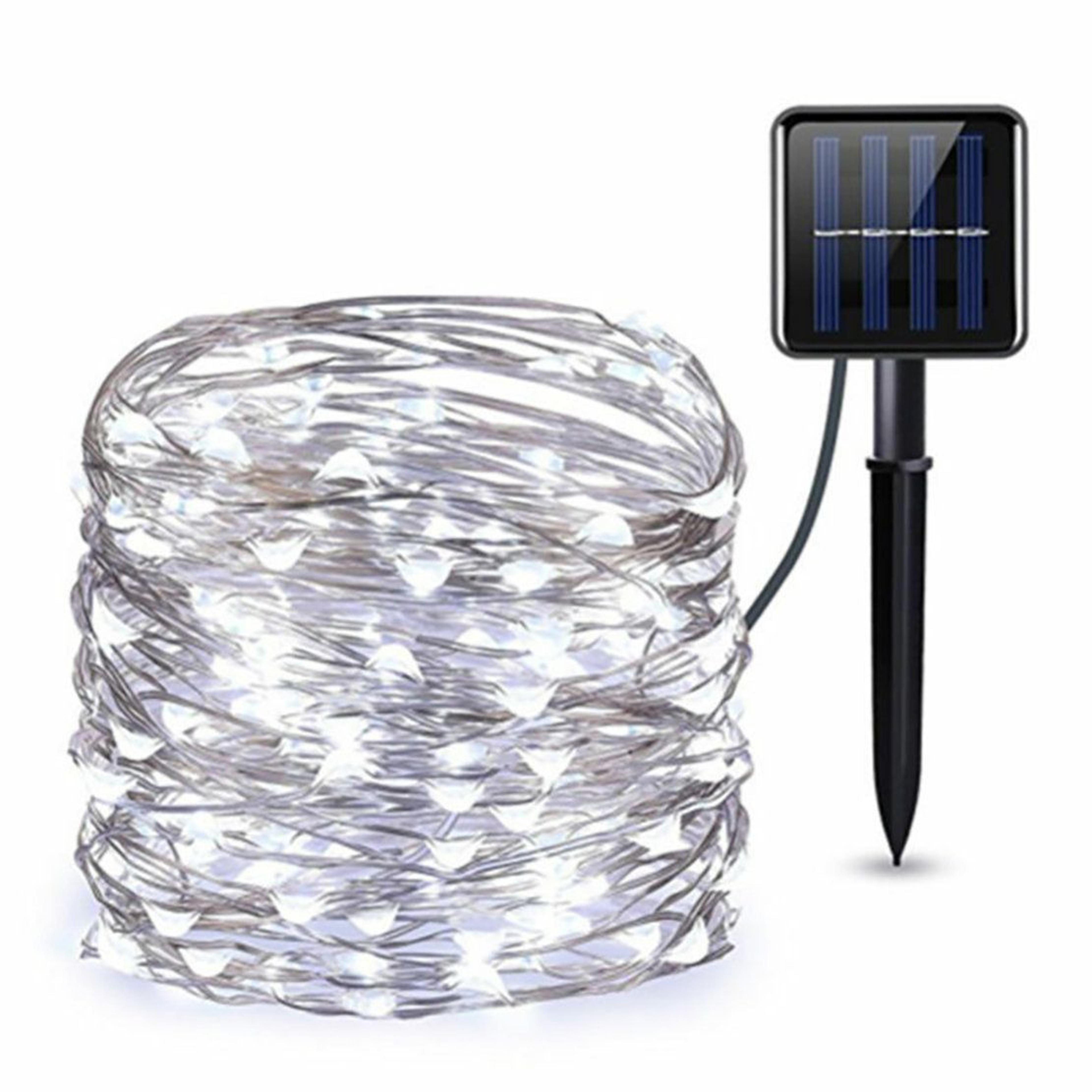 100 led solar powered fairy string lights with 8 lighting modes