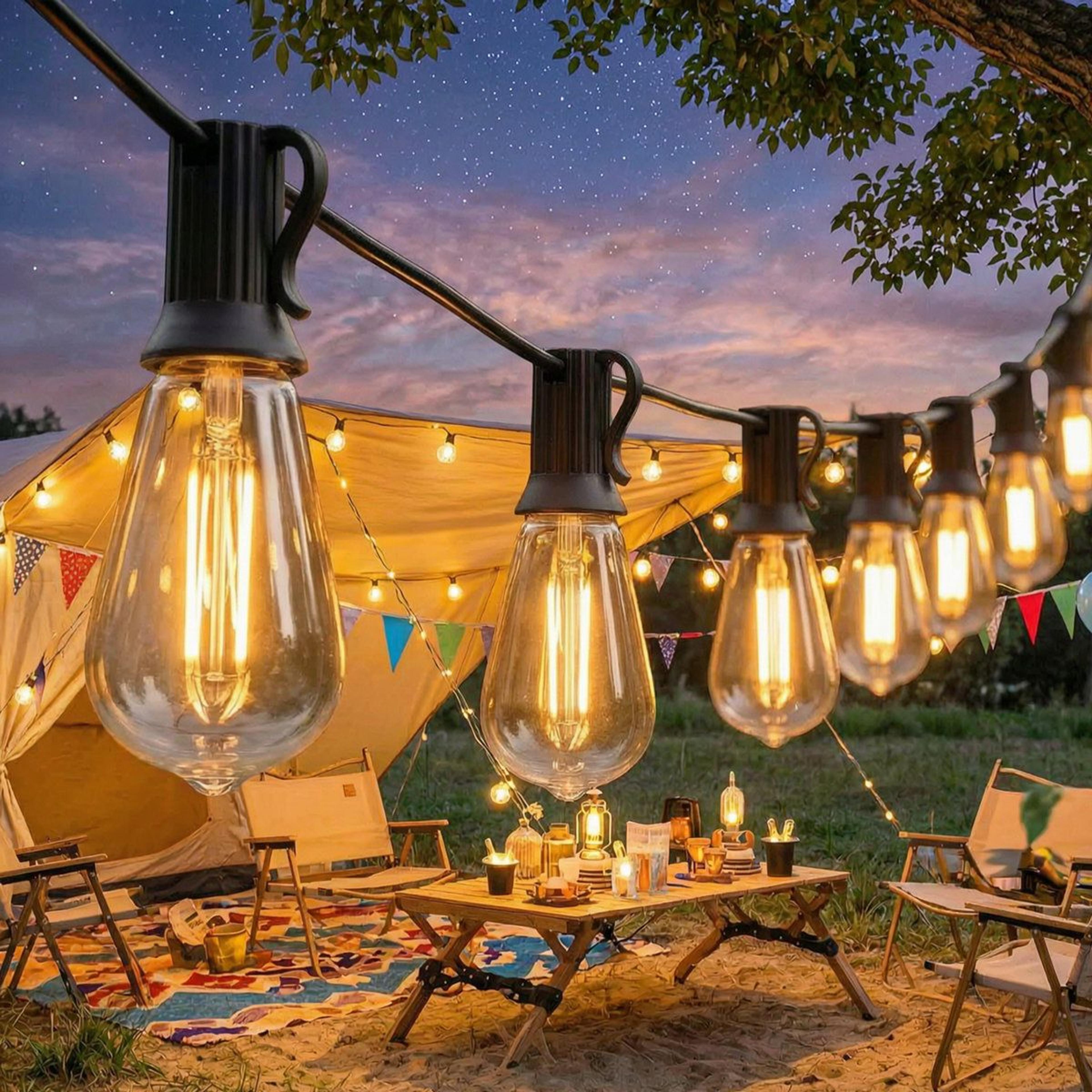 solar powered outdoor string lights with remote and 16 shatter-resistant led lights