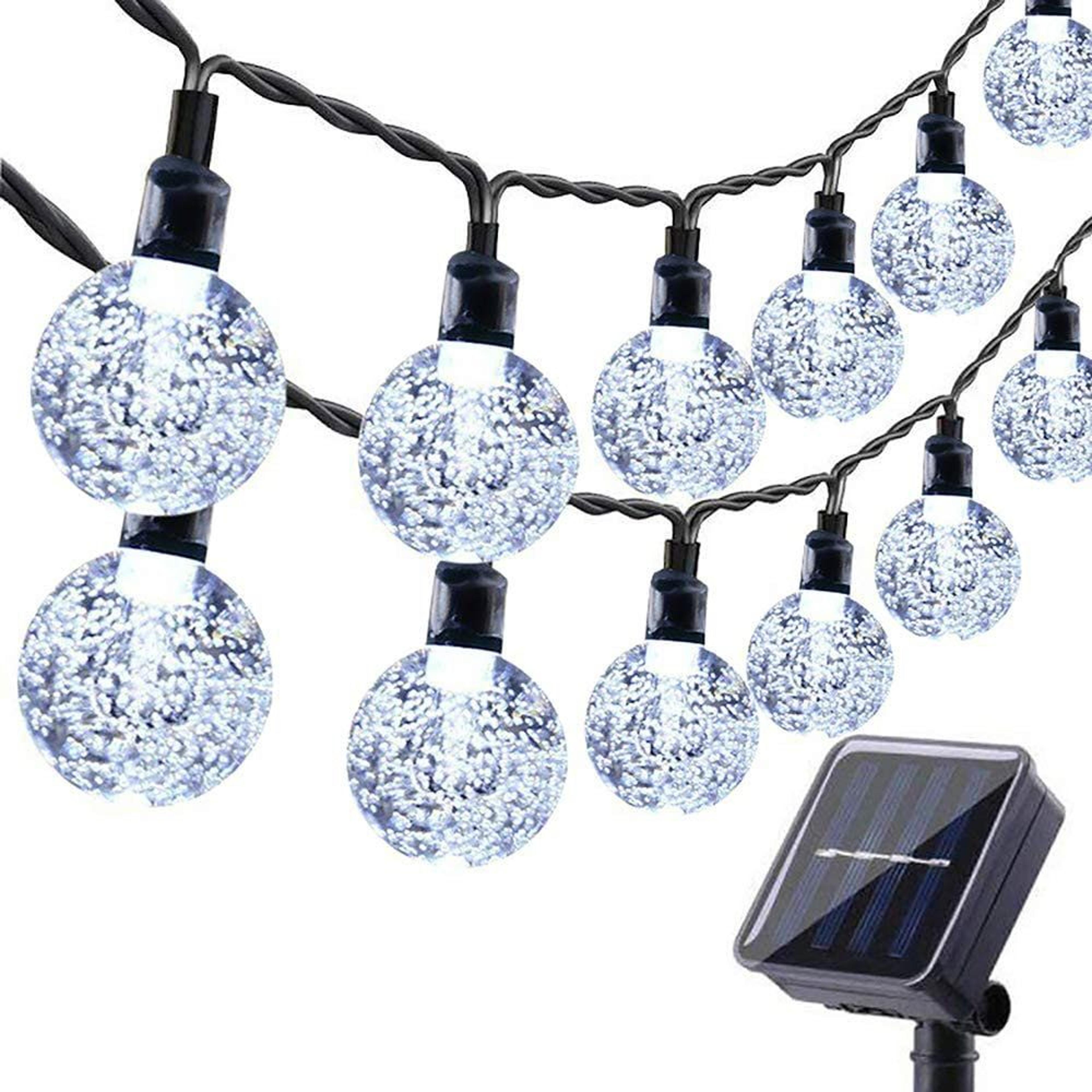 solar powered led globe string lights 16-light ip65 waterproof 100 ft