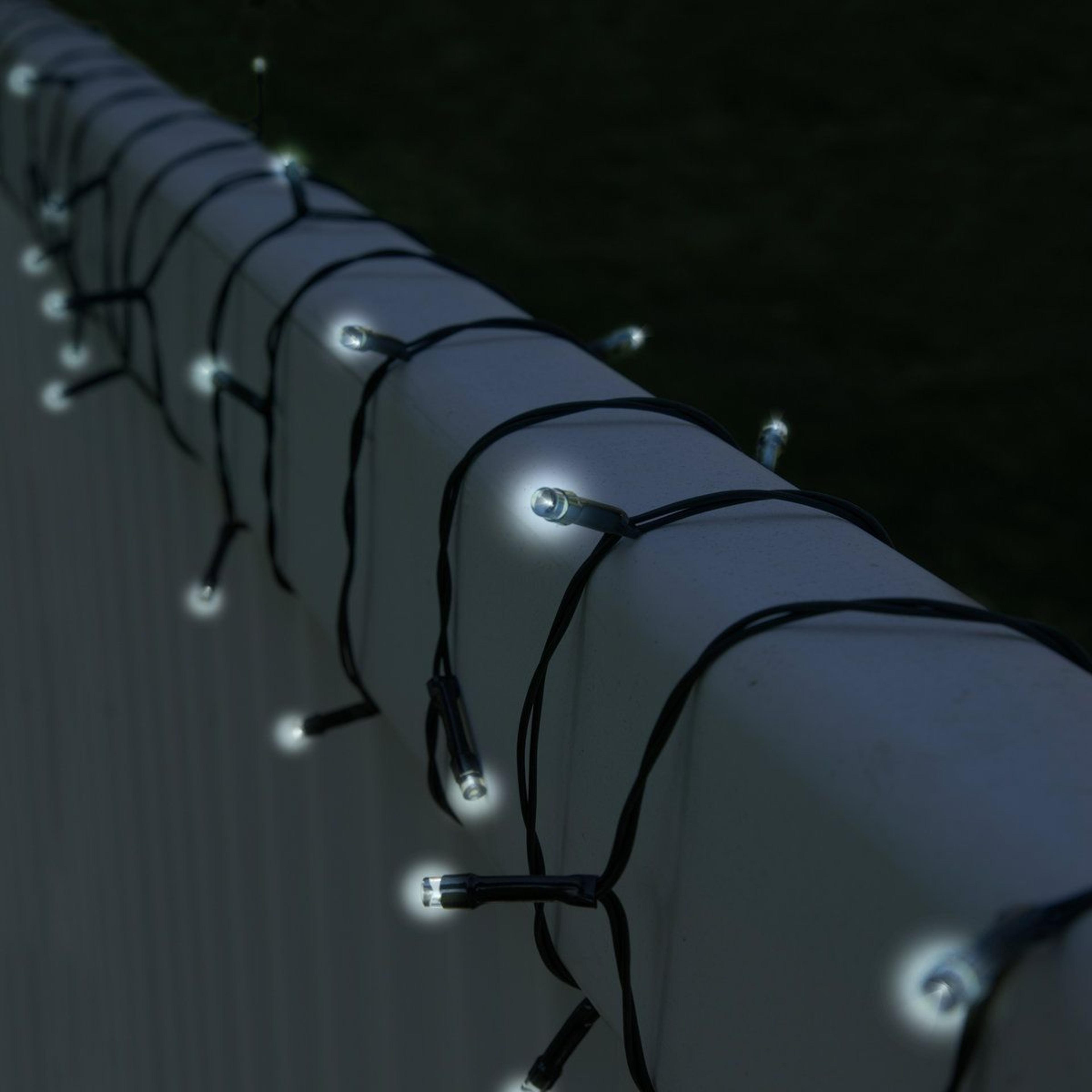 39-foot solar powered 100 led string lights with steady and flash modes