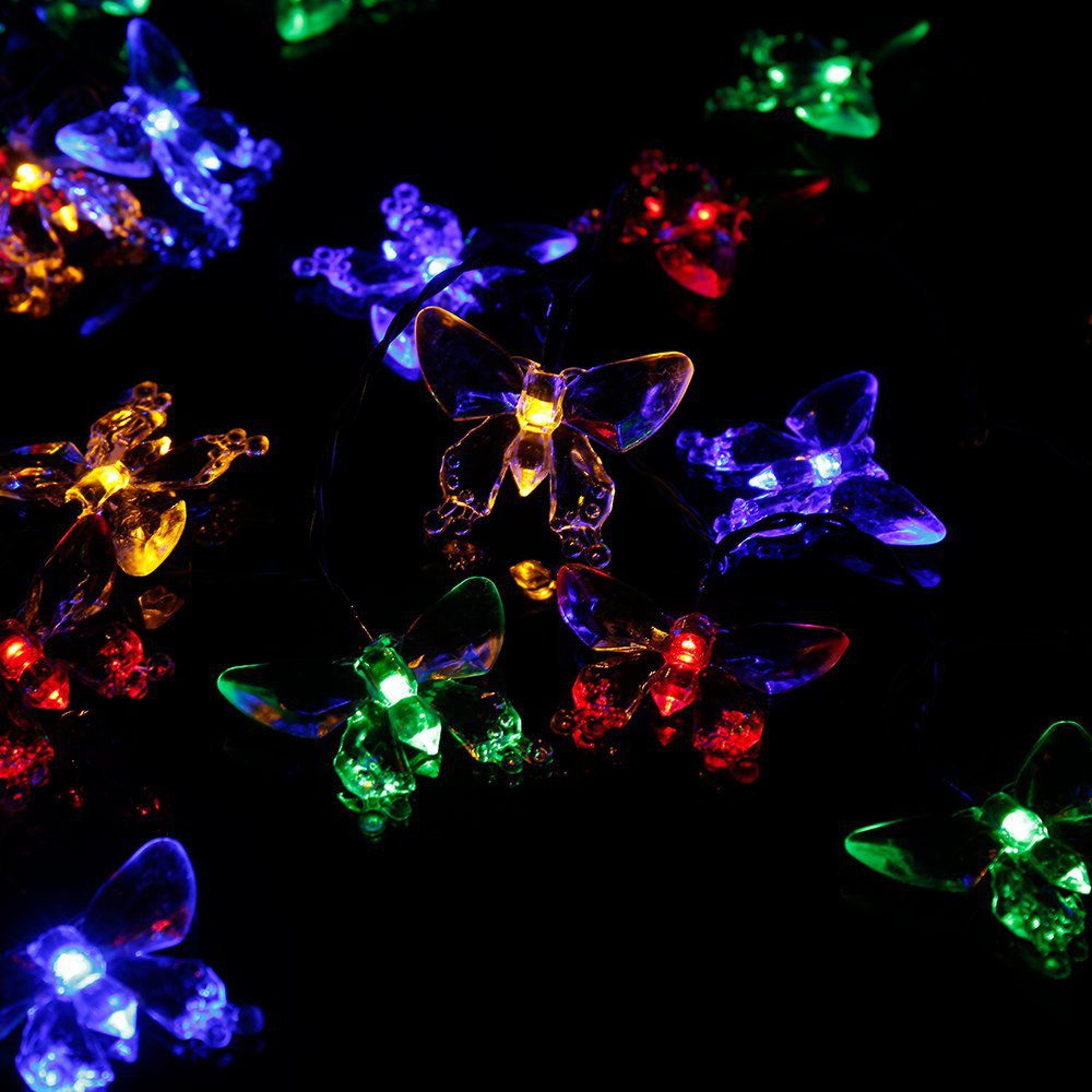 30-light solar butterfly led string lights with 8 lighting modes