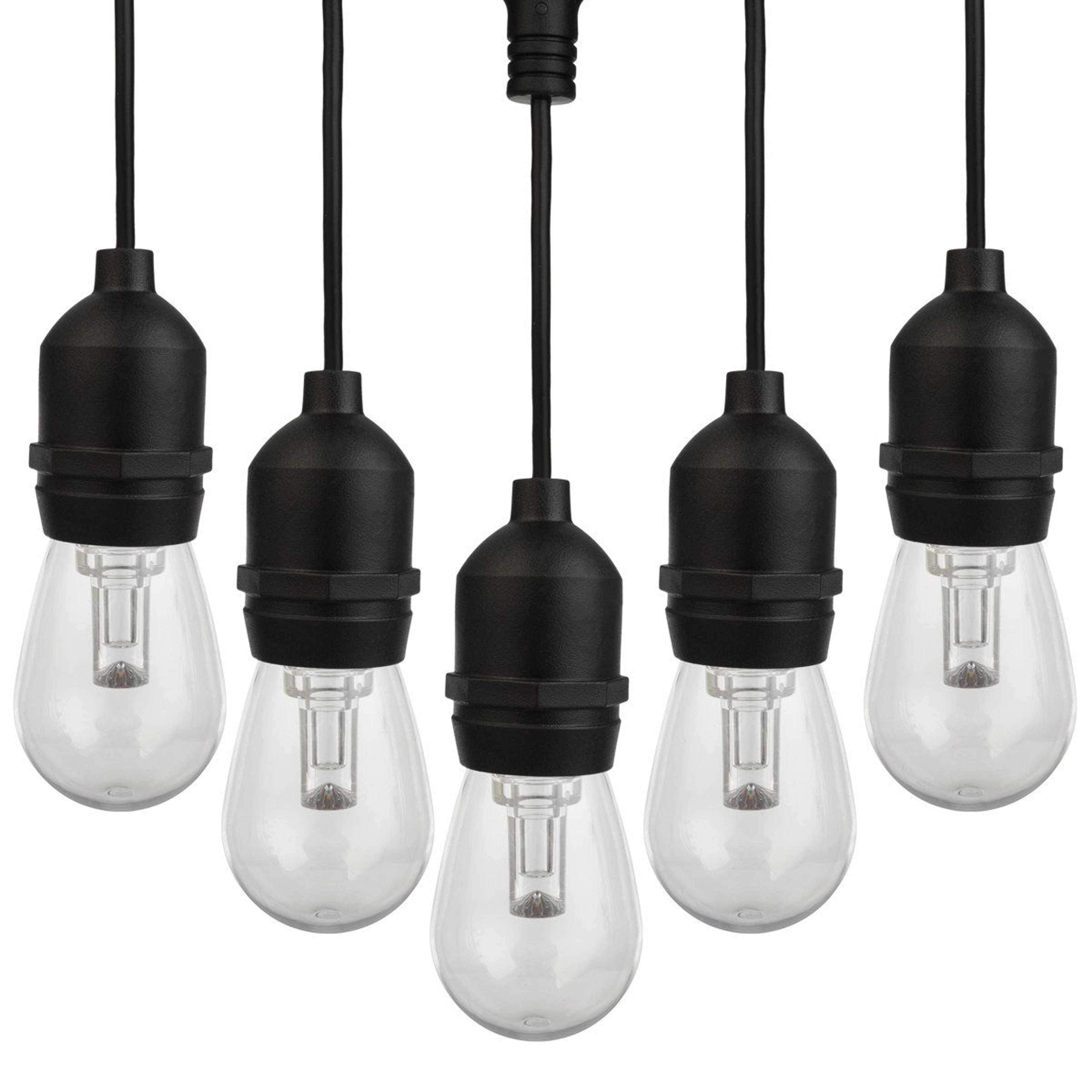50.17 ft color-changing outdoor string lights with remote and led edison bulbs