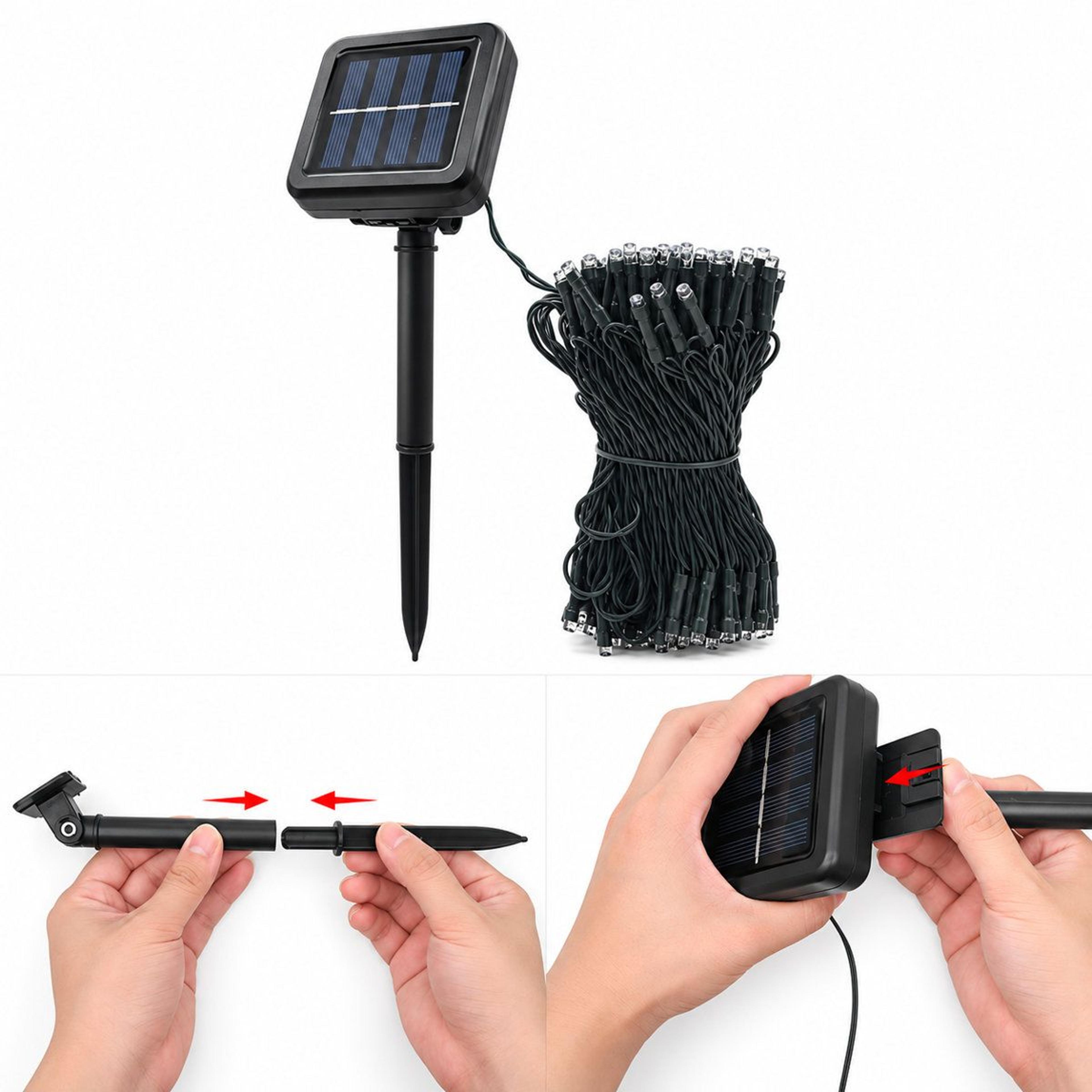 200 led solar string lights set of 2 with 8 modes and ip65 waterproof design