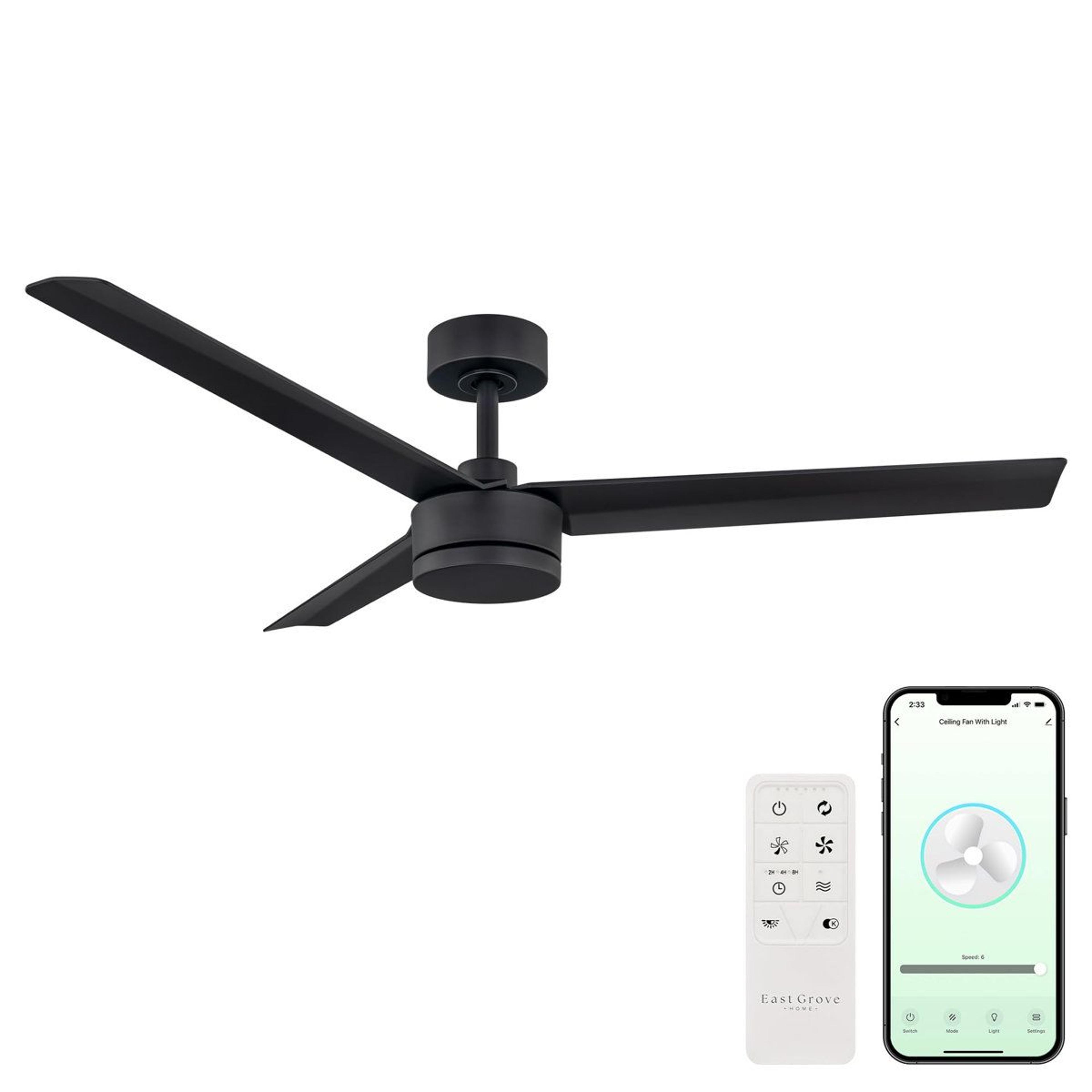 Smart 52Inch Indoor Outdoor Ceiling Fan With Remote And Reversible DC Motor 1