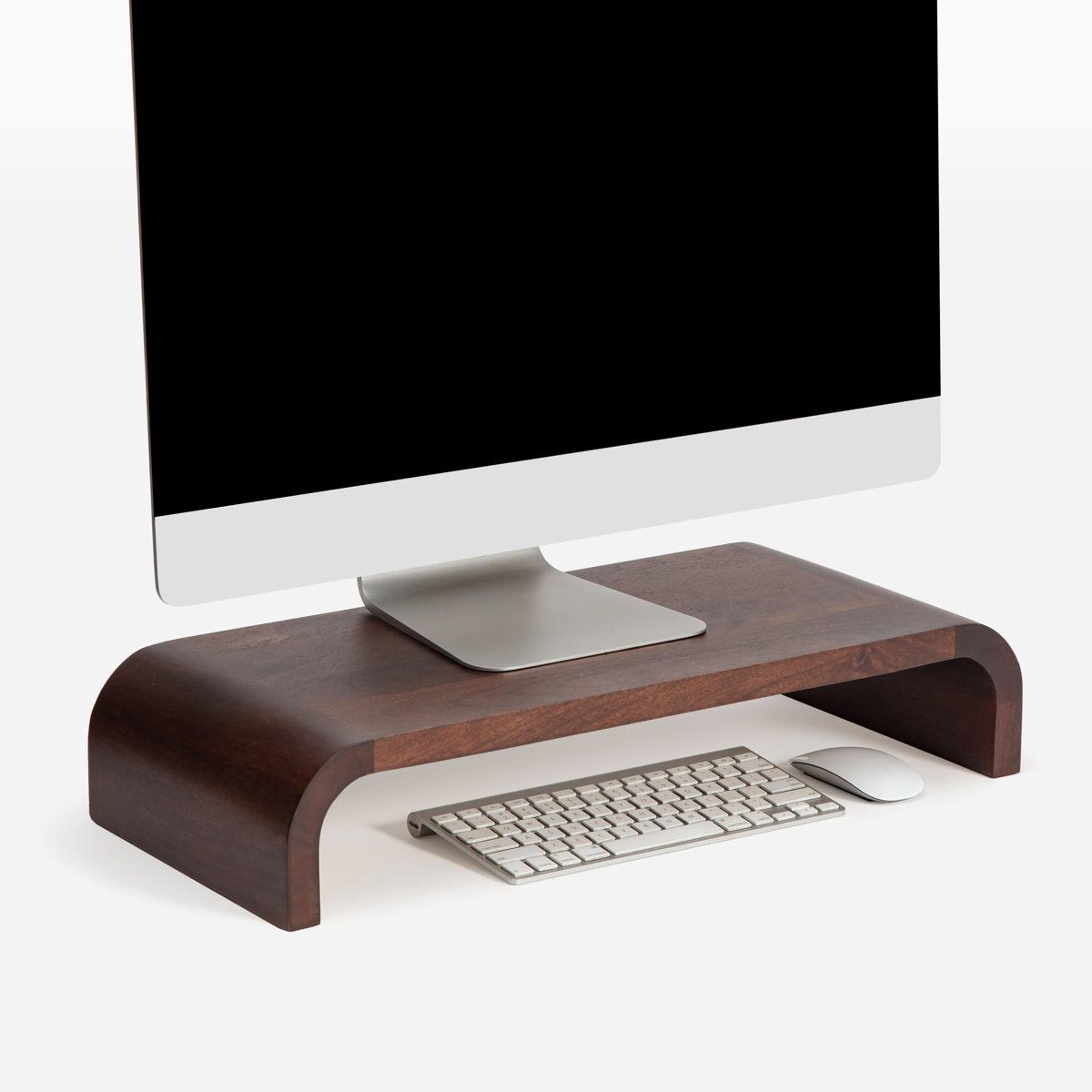 solid wood monitor stand with anti-skid pads 24 inch