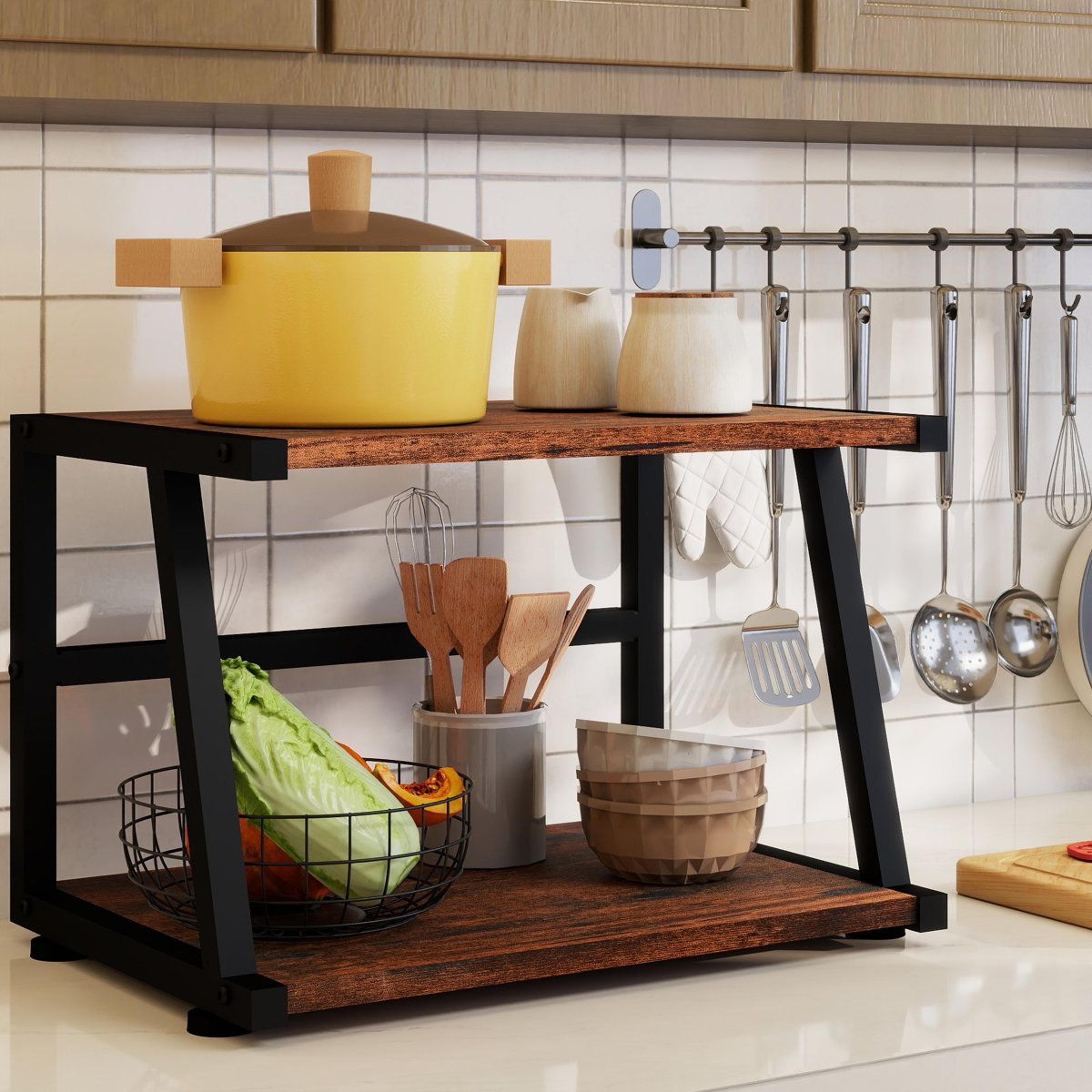2Tier Desktop Printer Stand With Storage And Steel Frame 2