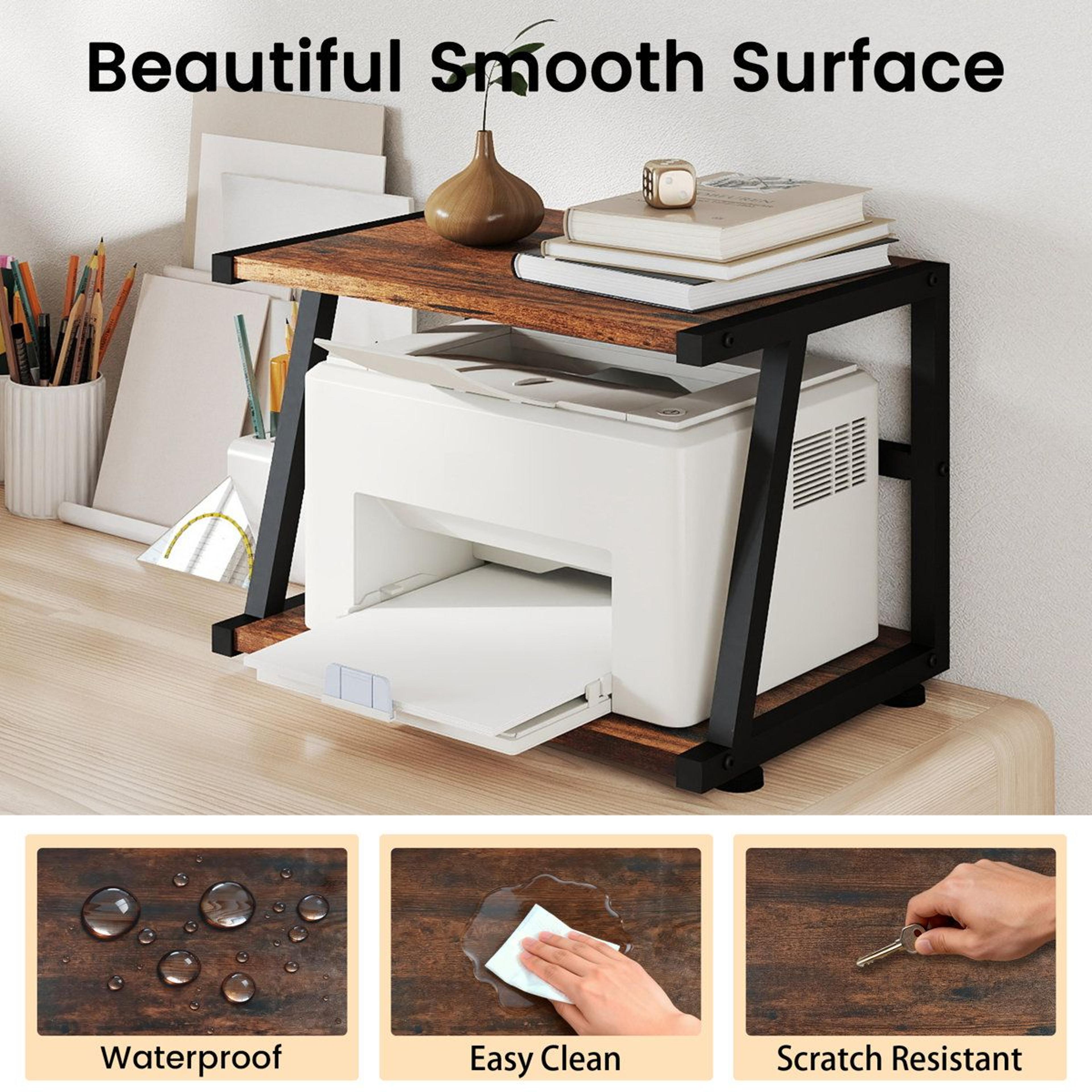 2Tier Desktop Printer Stand With Storage And Steel Frame 7