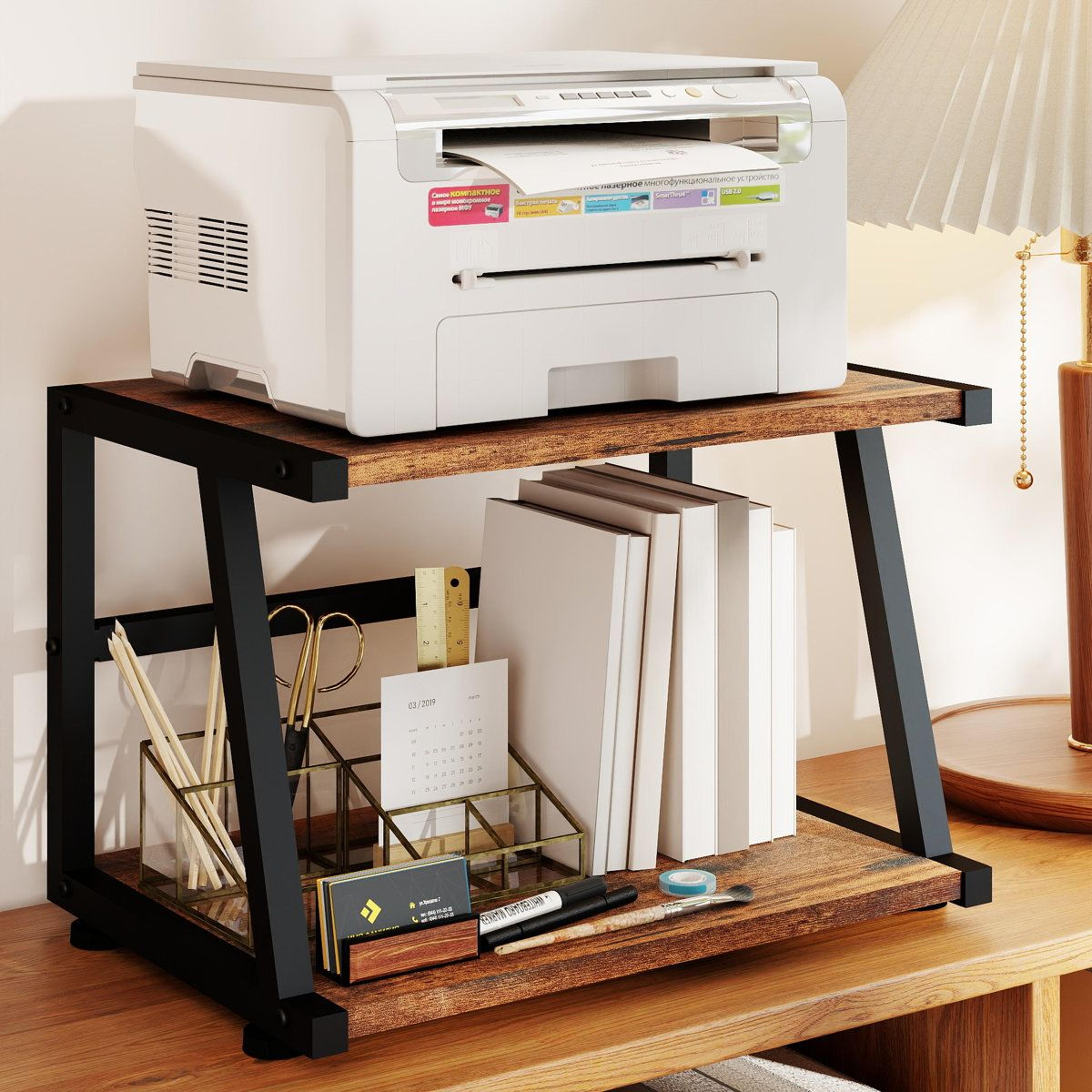 2Tier Desktop Printer Stand With Storage And Steel Frame 8