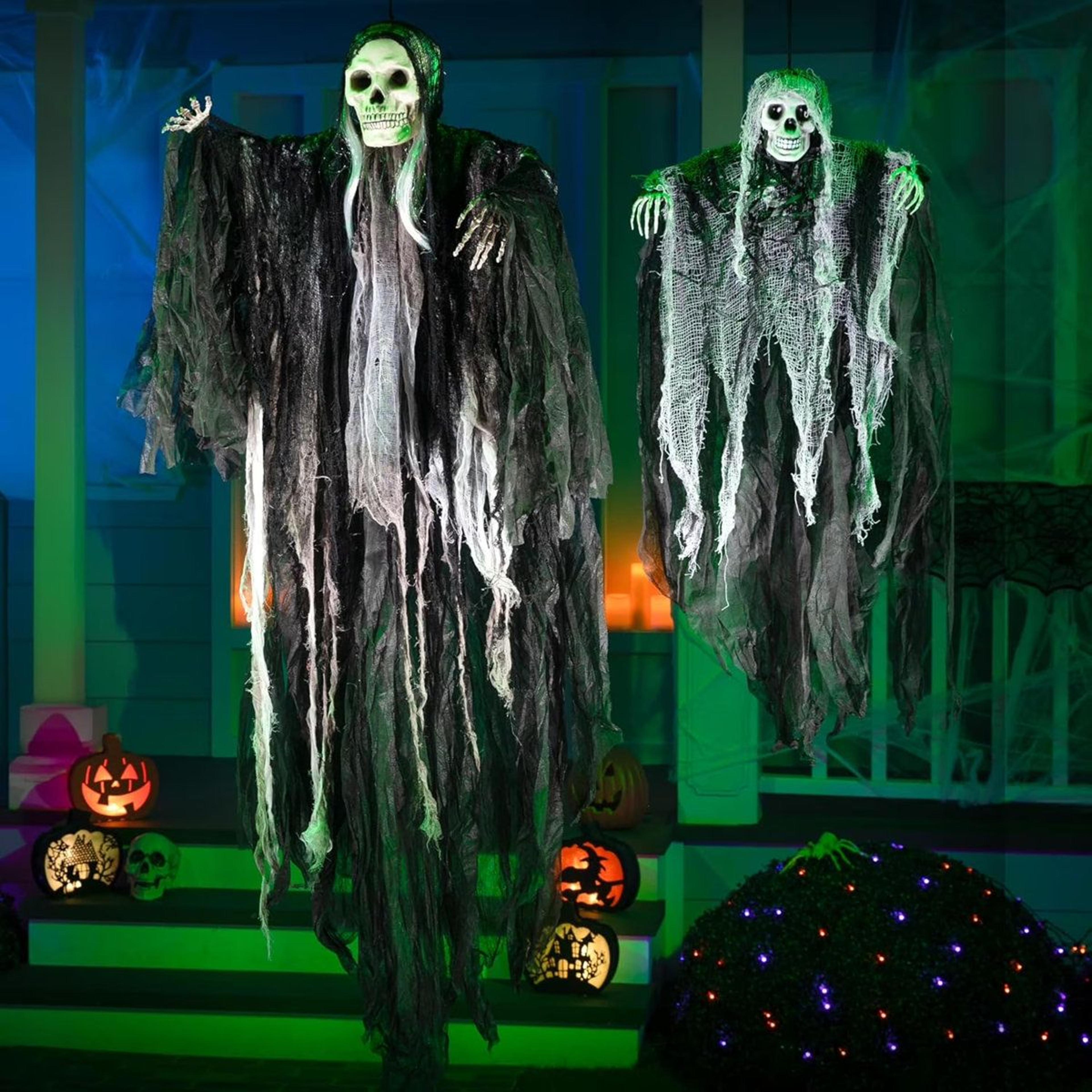 2 Piece Halloween Hanging Grim Reaper Decorations Set Outdoor 2