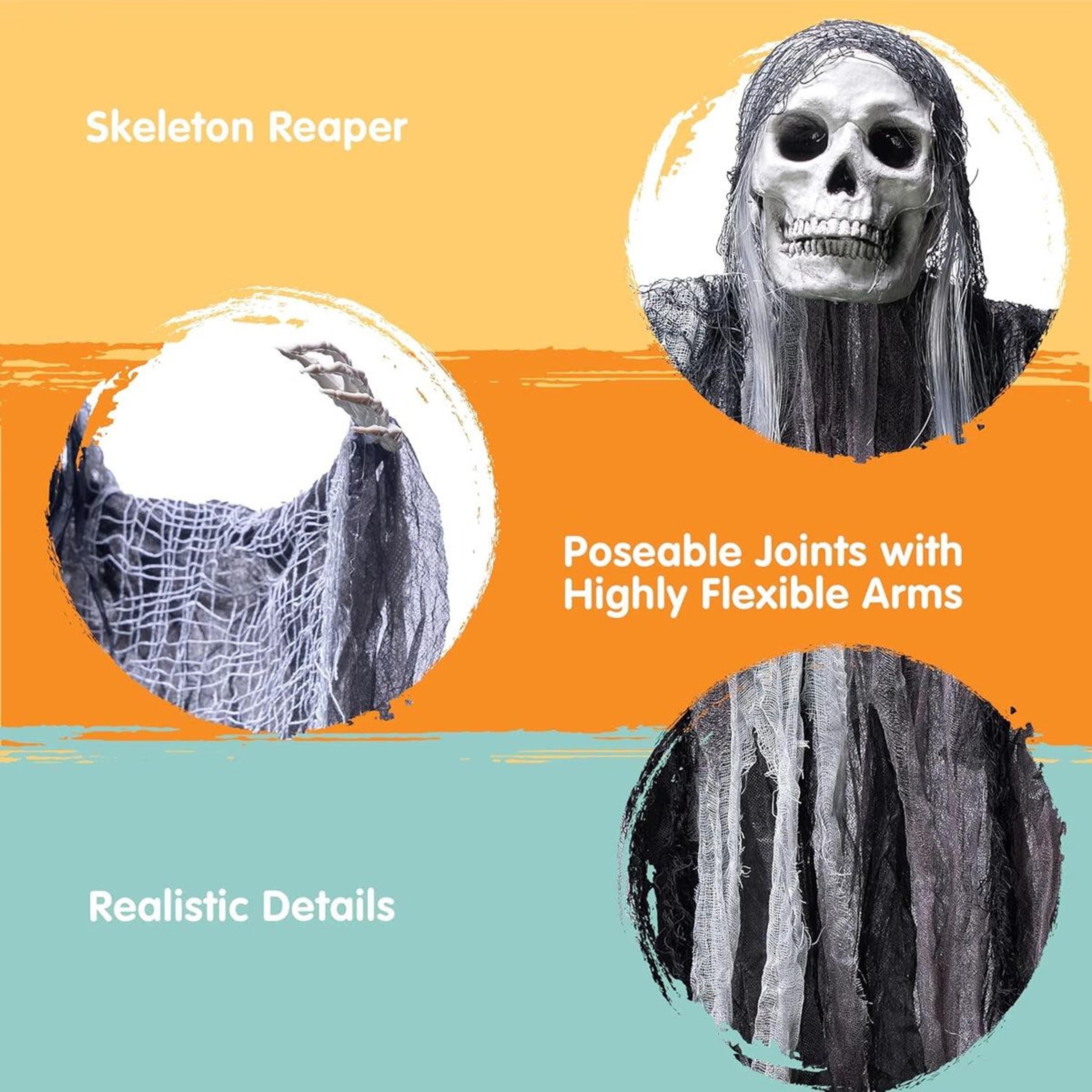 2 Piece Halloween Hanging Grim Reaper Decorations Set Outdoor 5