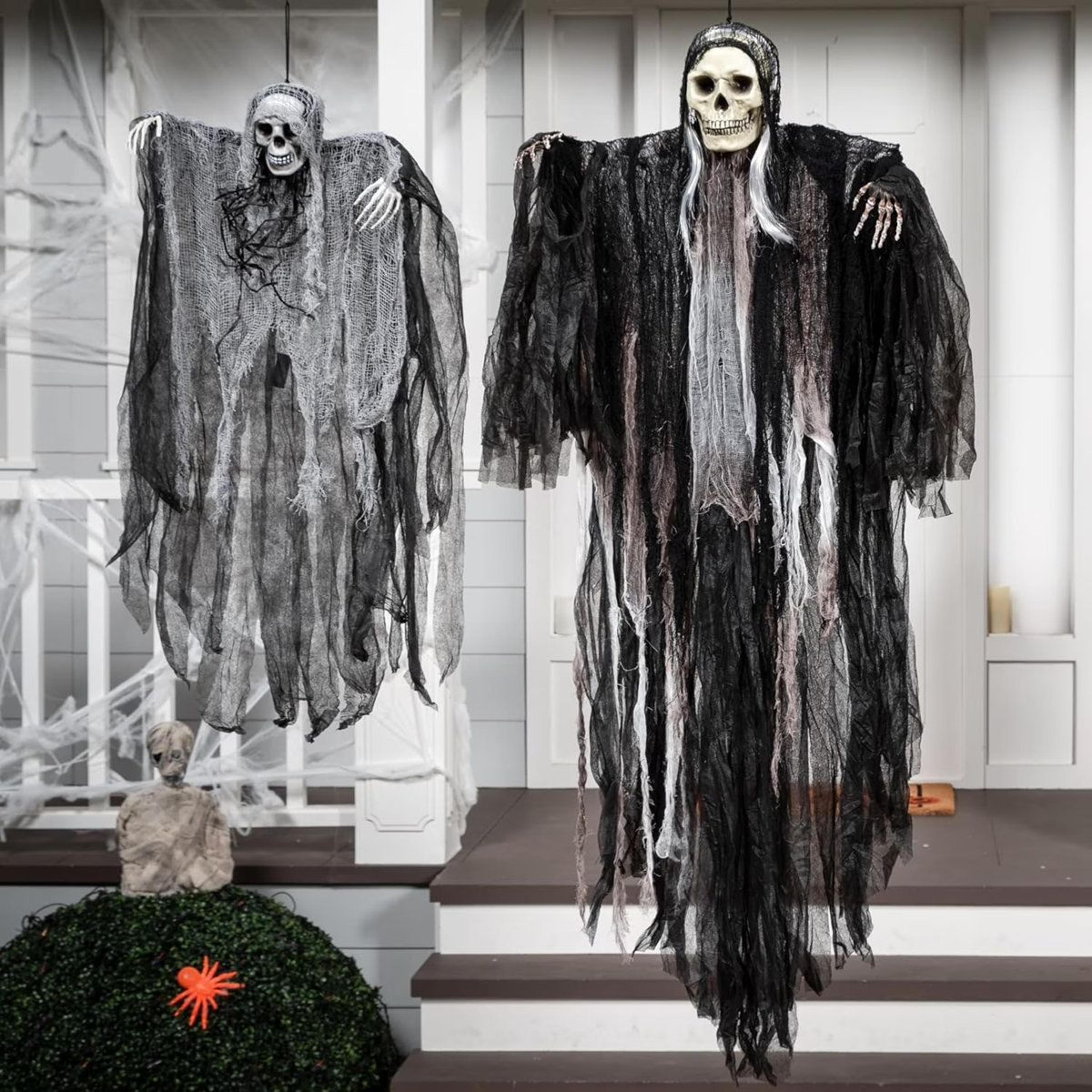 2 Piece Halloween Hanging Grim Reaper Decorations Set Outdoor 3