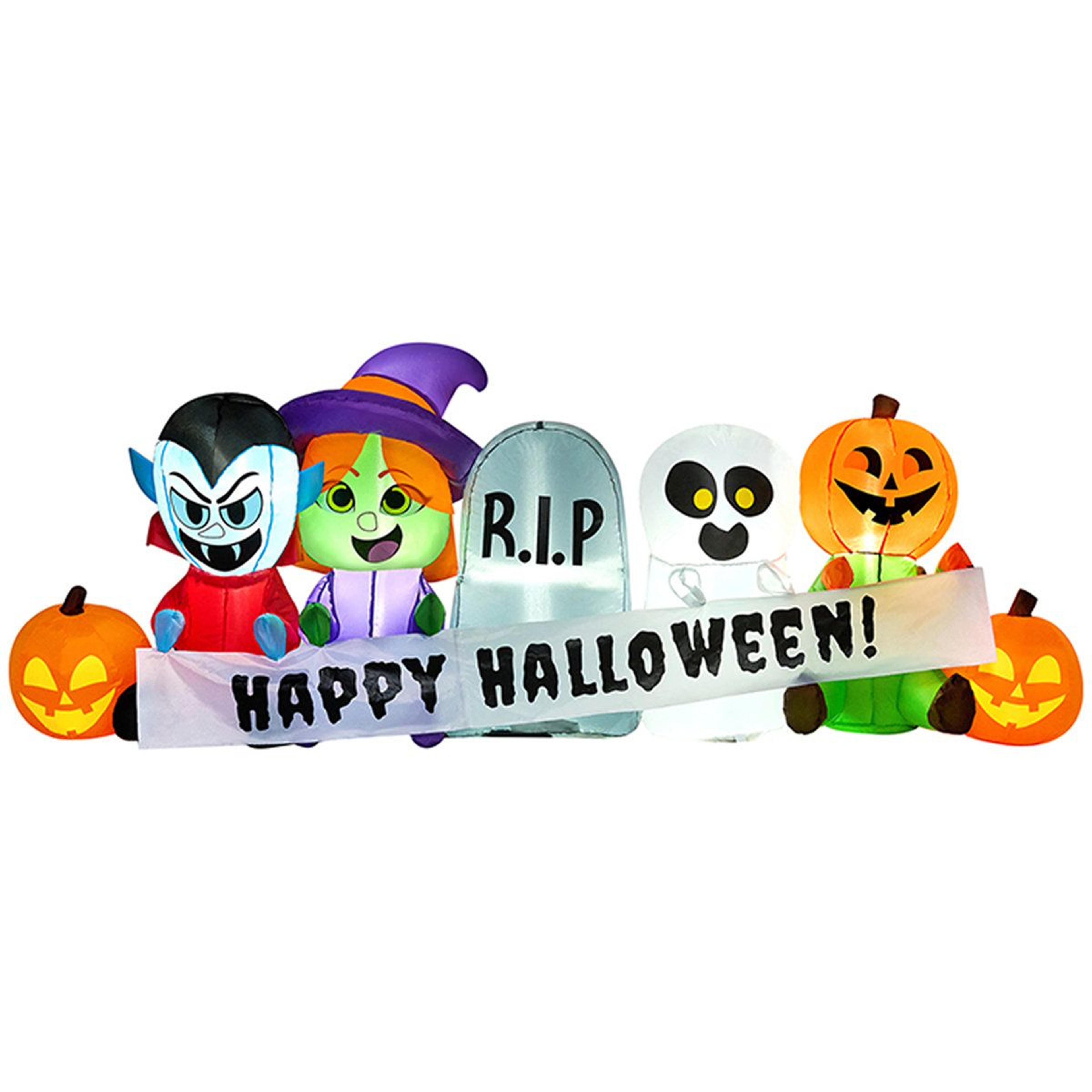 8ft inflatable halloween yard decor ghost pumpkin vampire witch scene