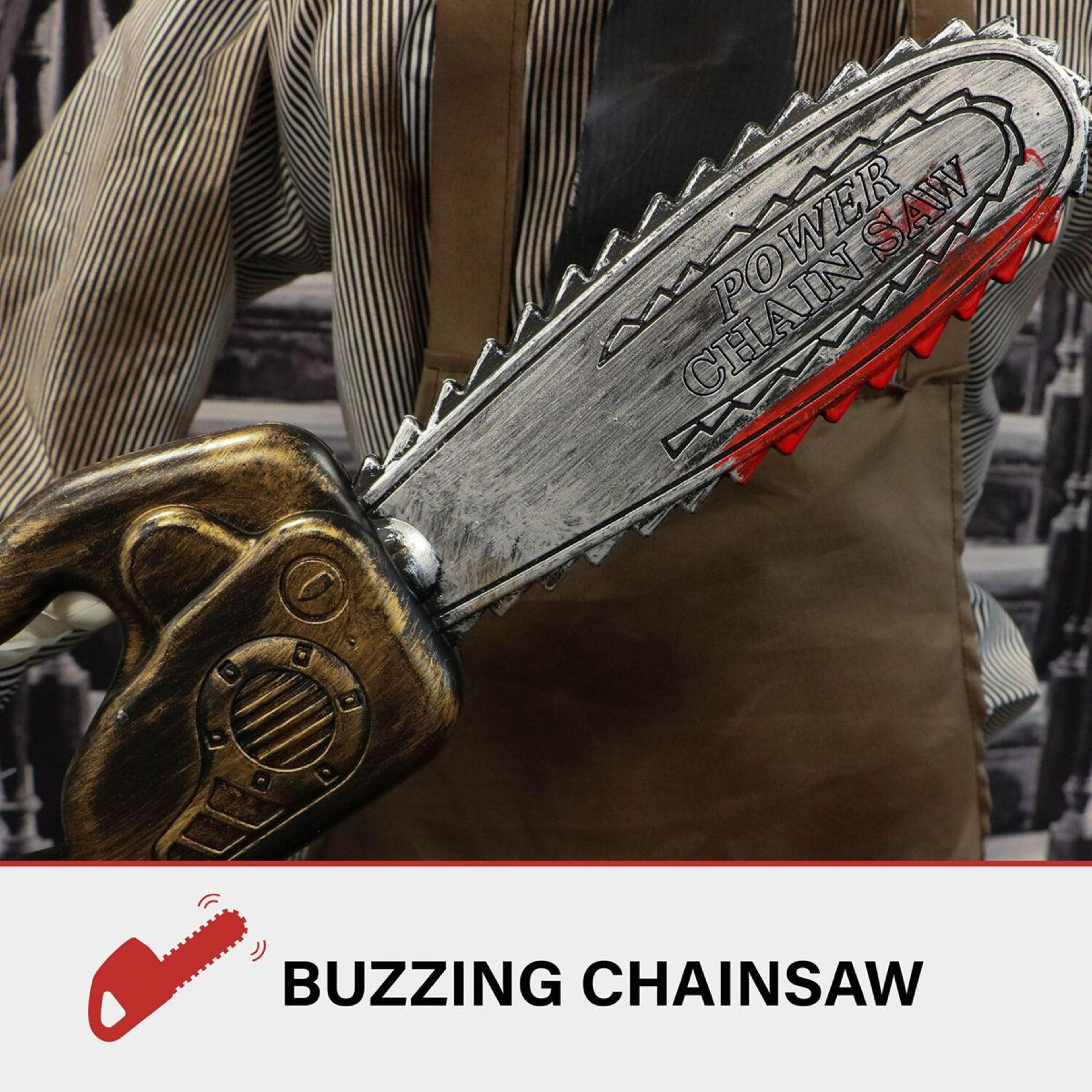 67 In Chainsaw Zombie Animatronic With Motion Sound And Red LED Eyes 5
