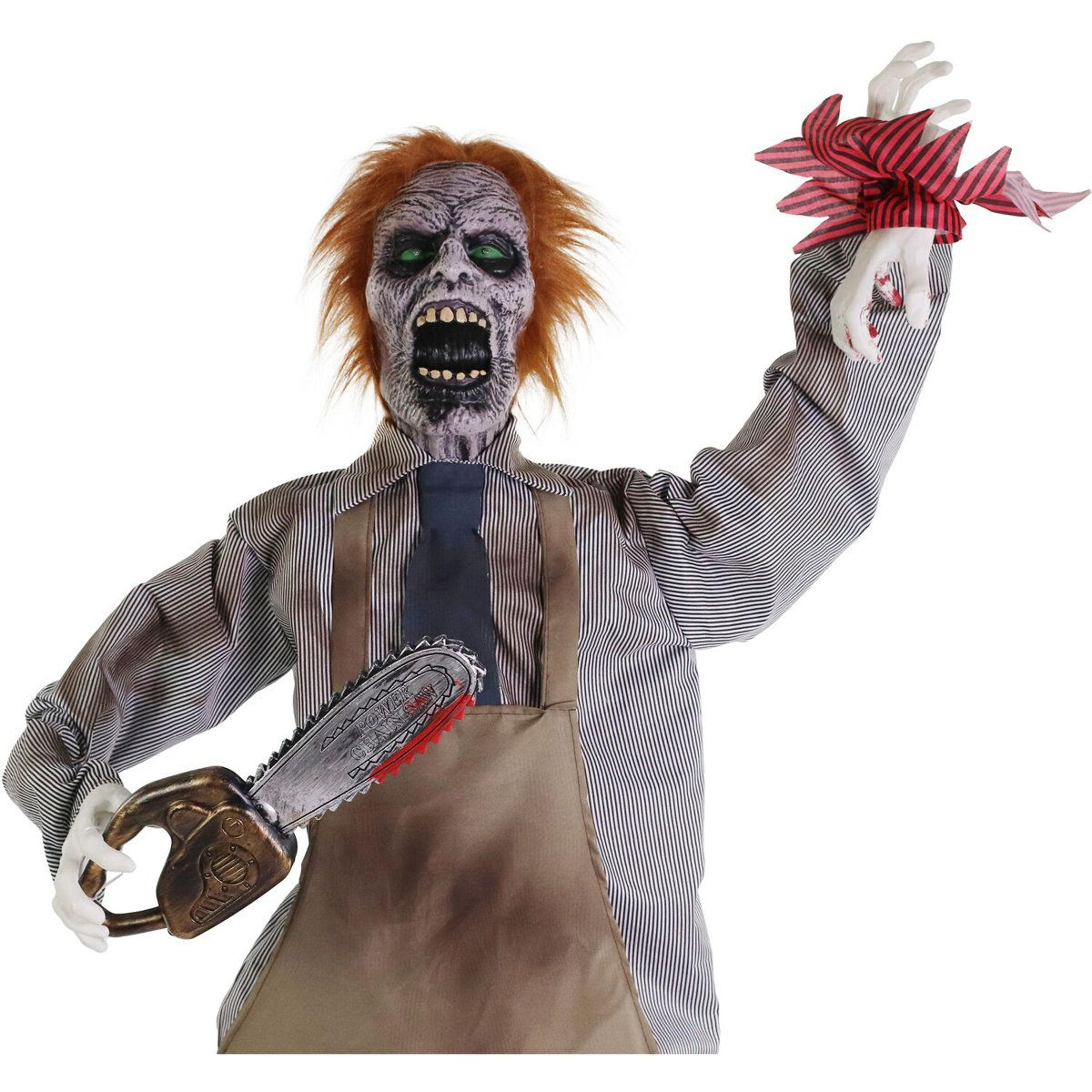 67 In Chainsaw Zombie Animatronic With Motion Sound And Red LED Eyes 6