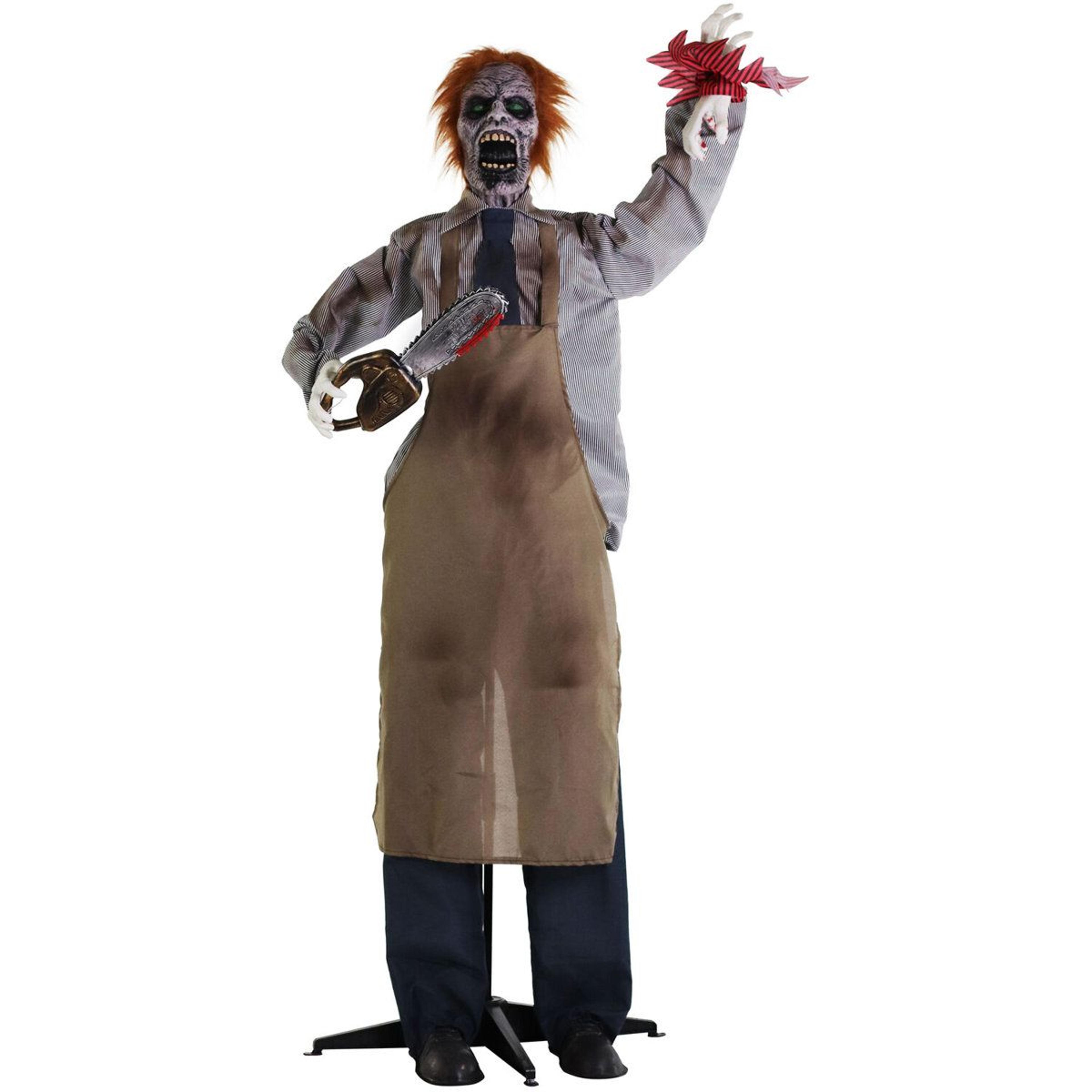 67 In Chainsaw Zombie Animatronic With Motion Sound And Red LED Eyes 3