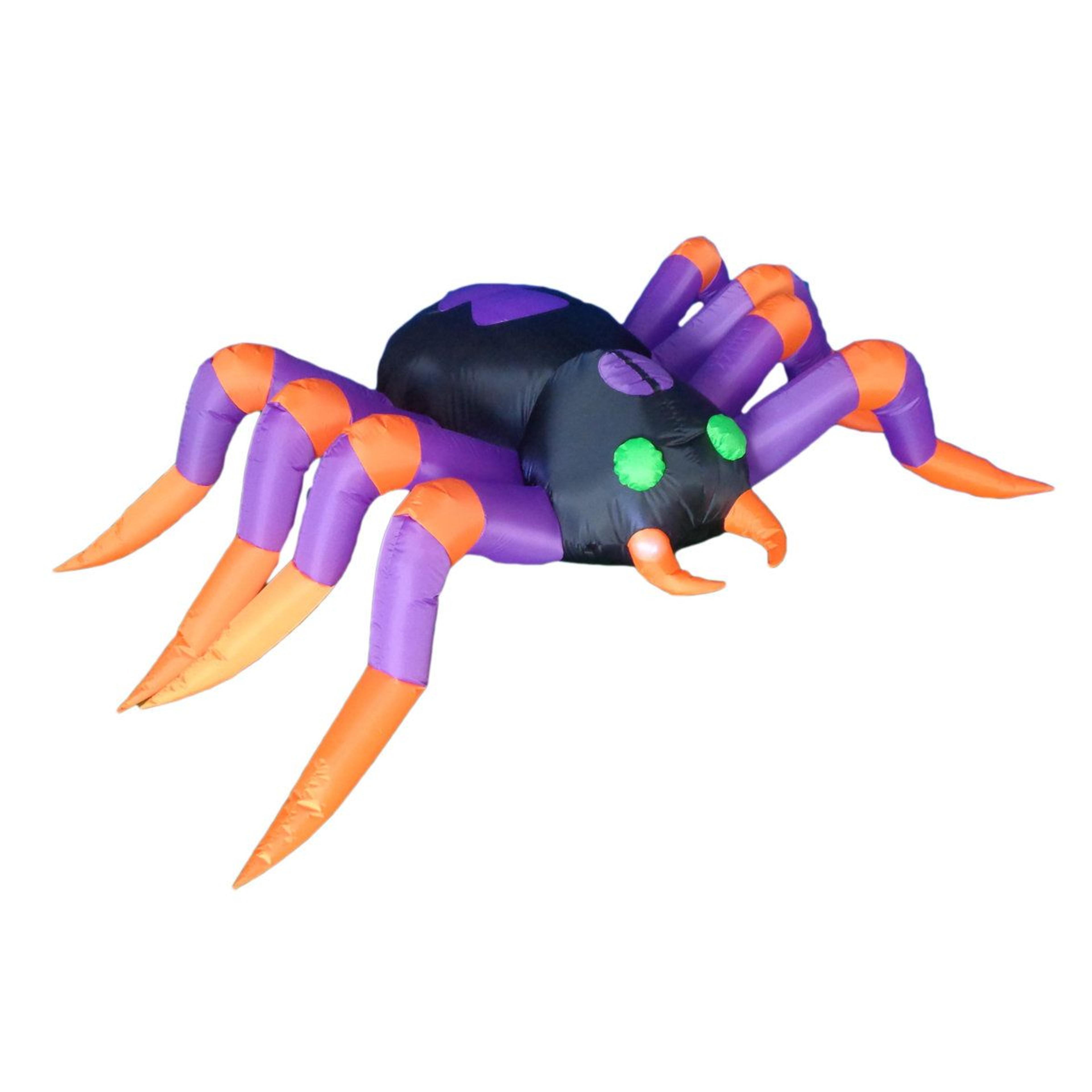 8 foot lighted halloween inflatable black purple spider outdoor blow up decoration