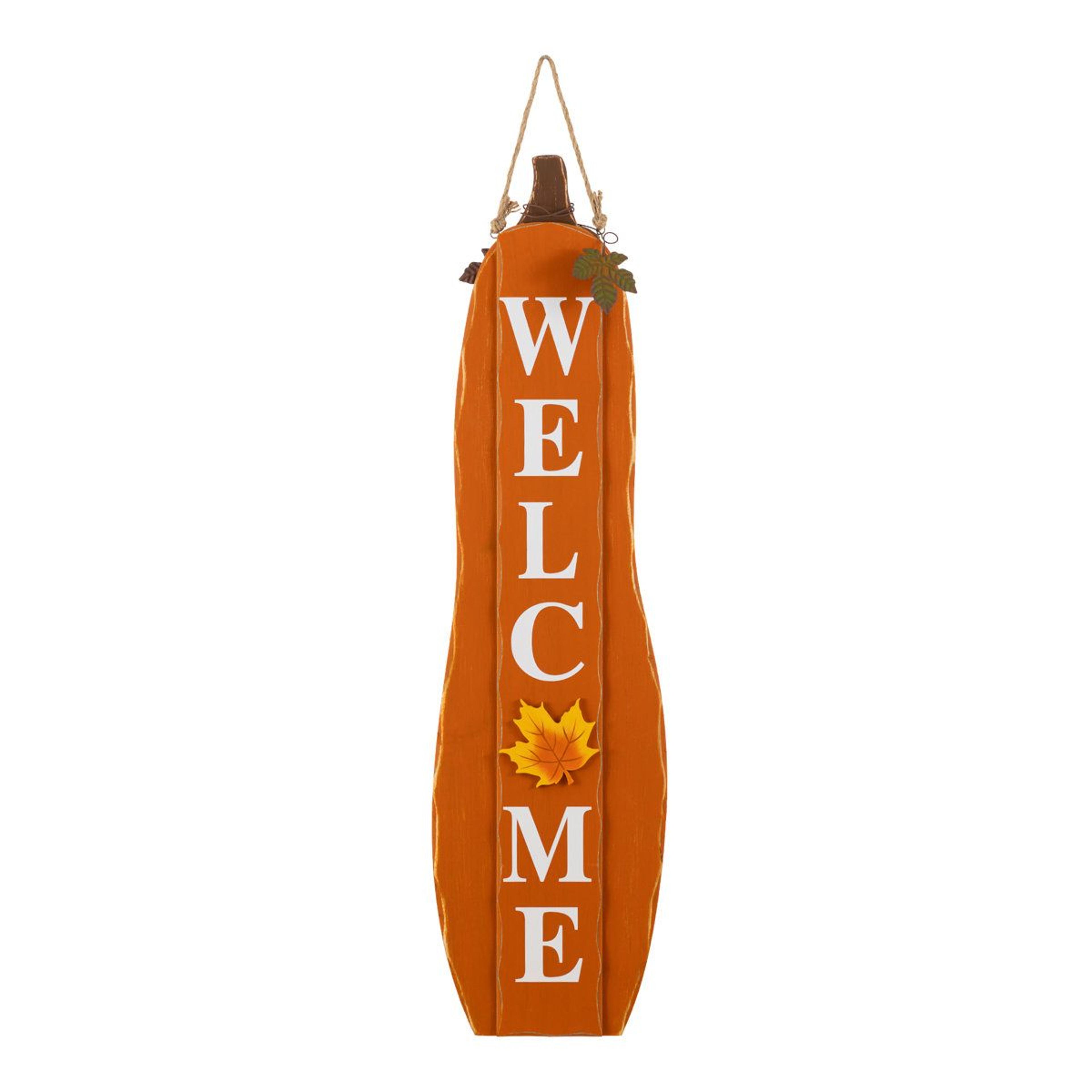 36 inch reversible pumpkin porch sign fall welcome and halloween decor