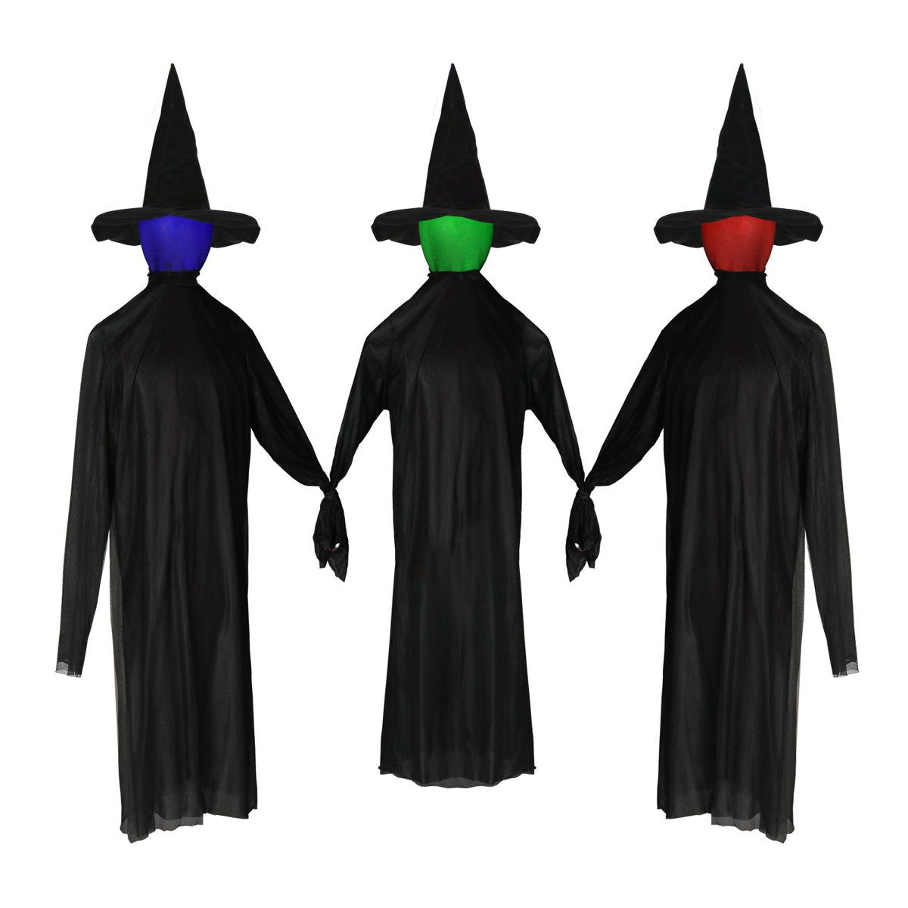 3 piece motion sensor screaming halloween witch decor set battery powered life size figurines