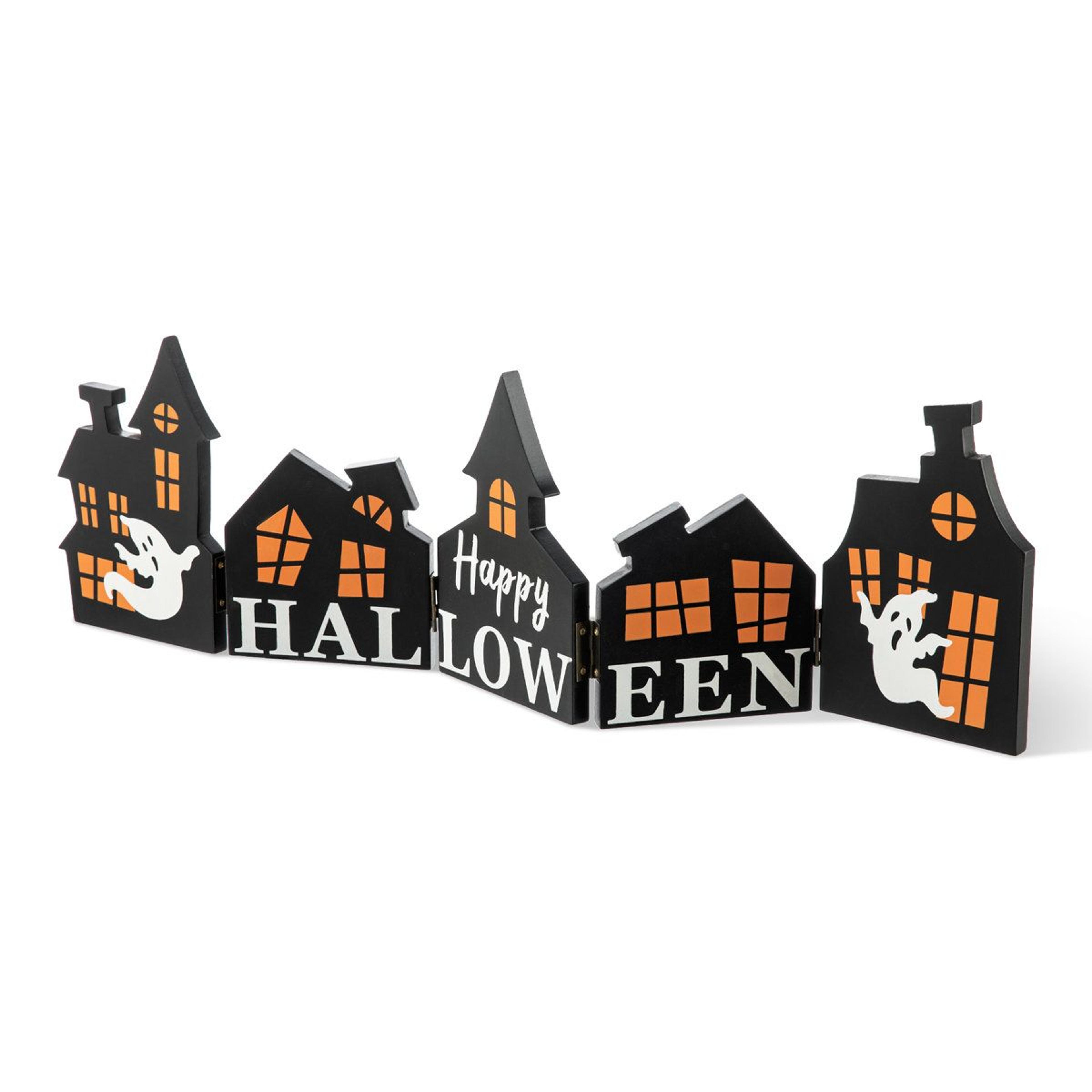 handmade 24.75 inch halloween wooden hinged haunted house table decor black