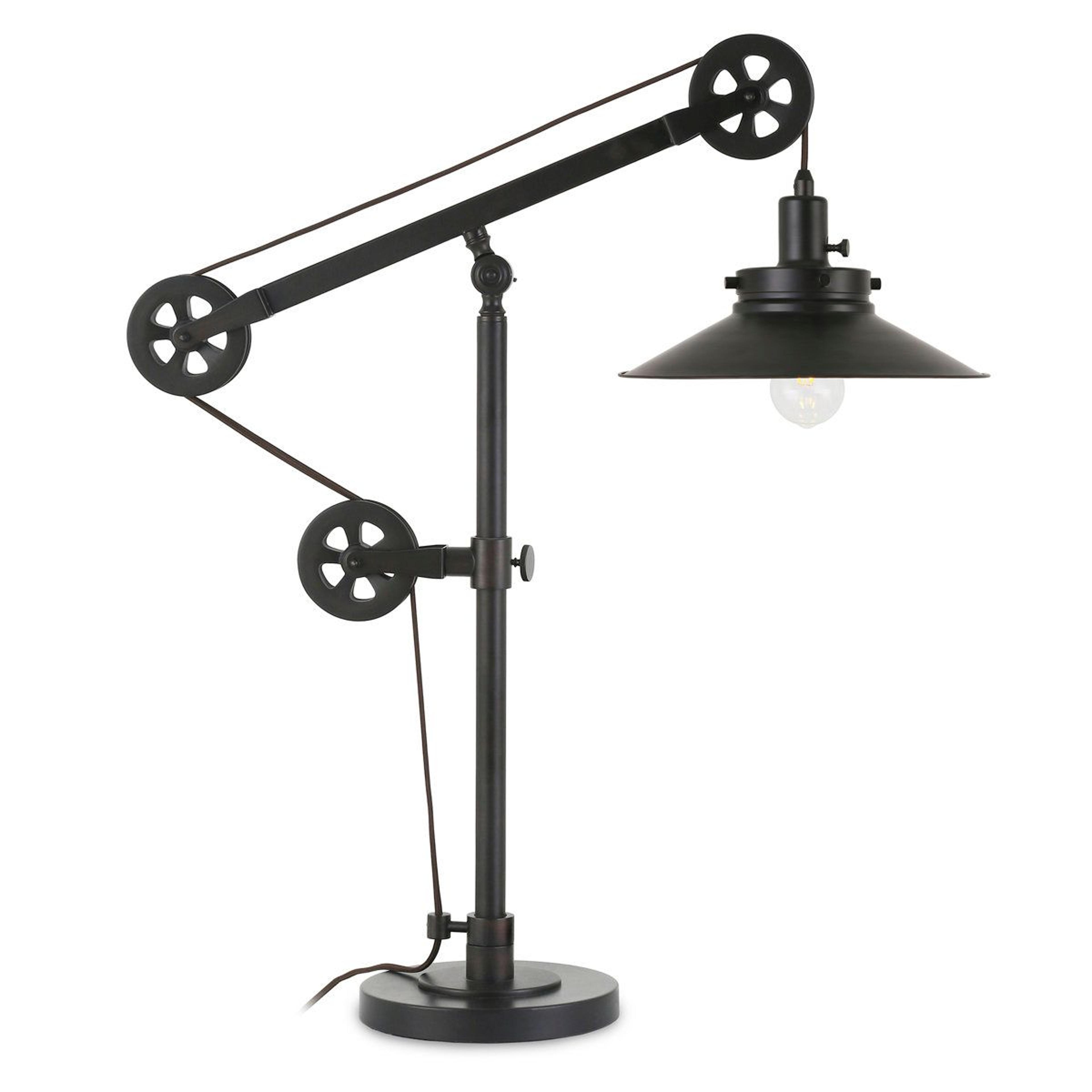 adjustable steel architect desk lamp with pulley system and bell shade 29 inch