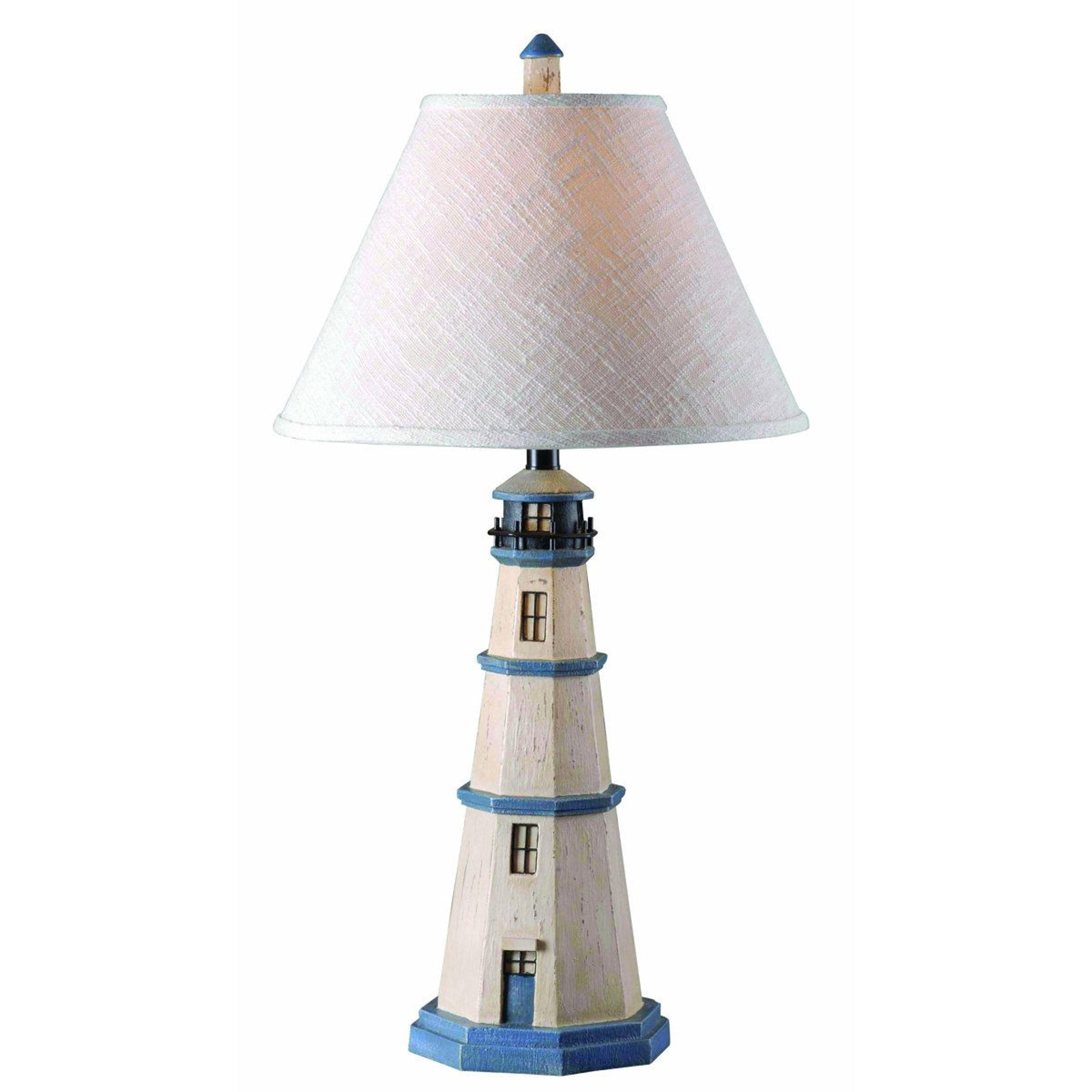 lighthouse table lamp antique white coastal accent light