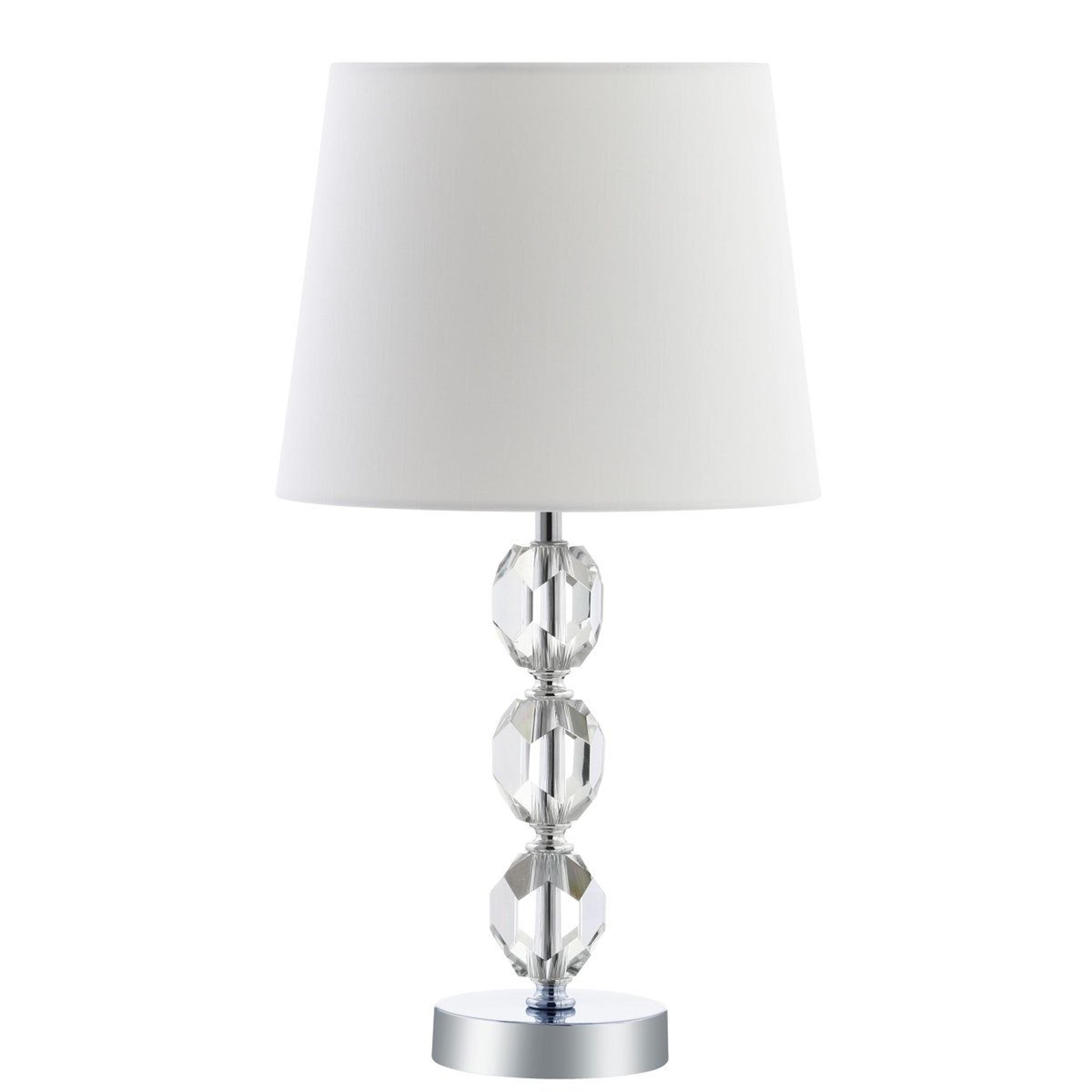 modern led table lamp with crystal base and empire shade