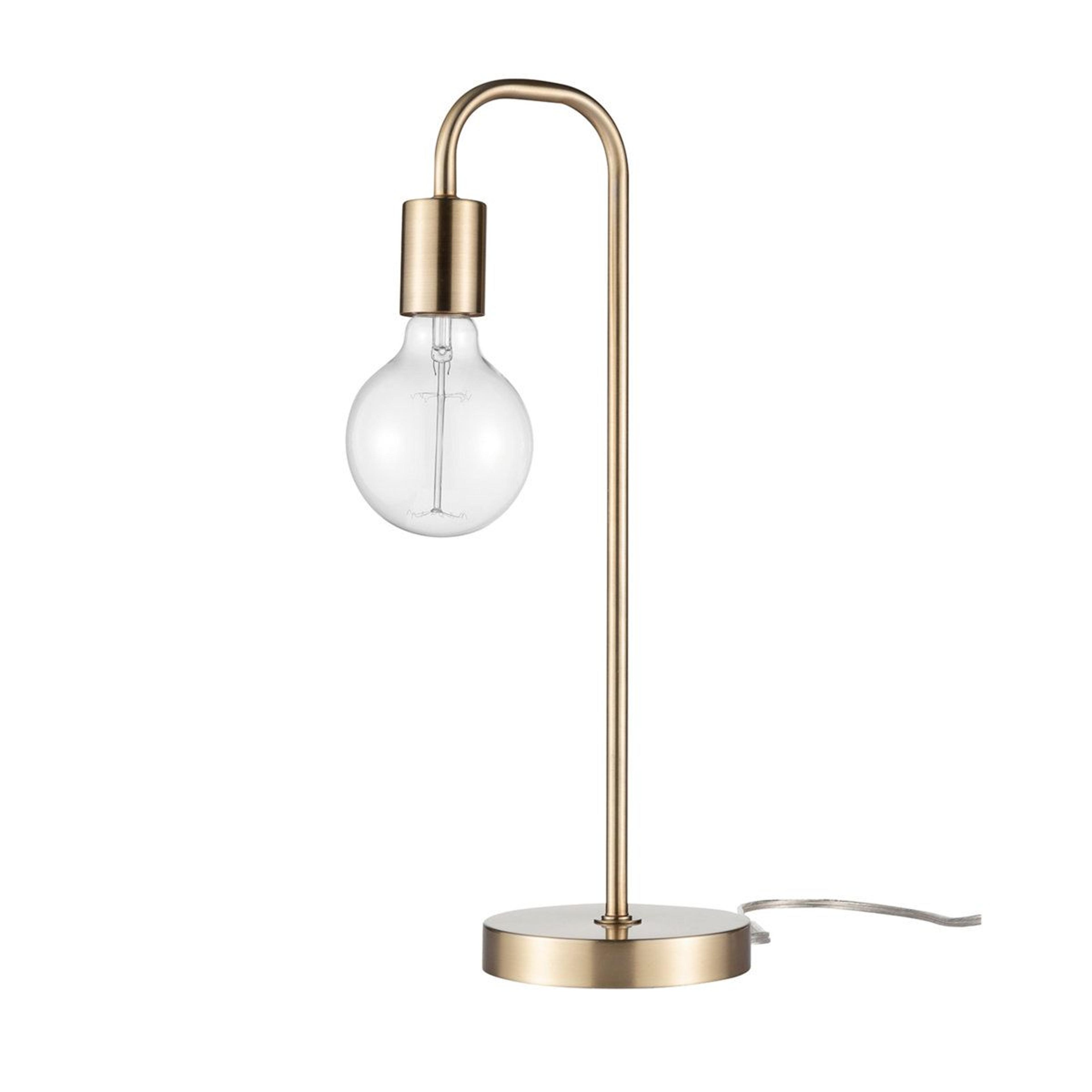 minimalist iron metal desk lamp with in line rocker switch satin black finish