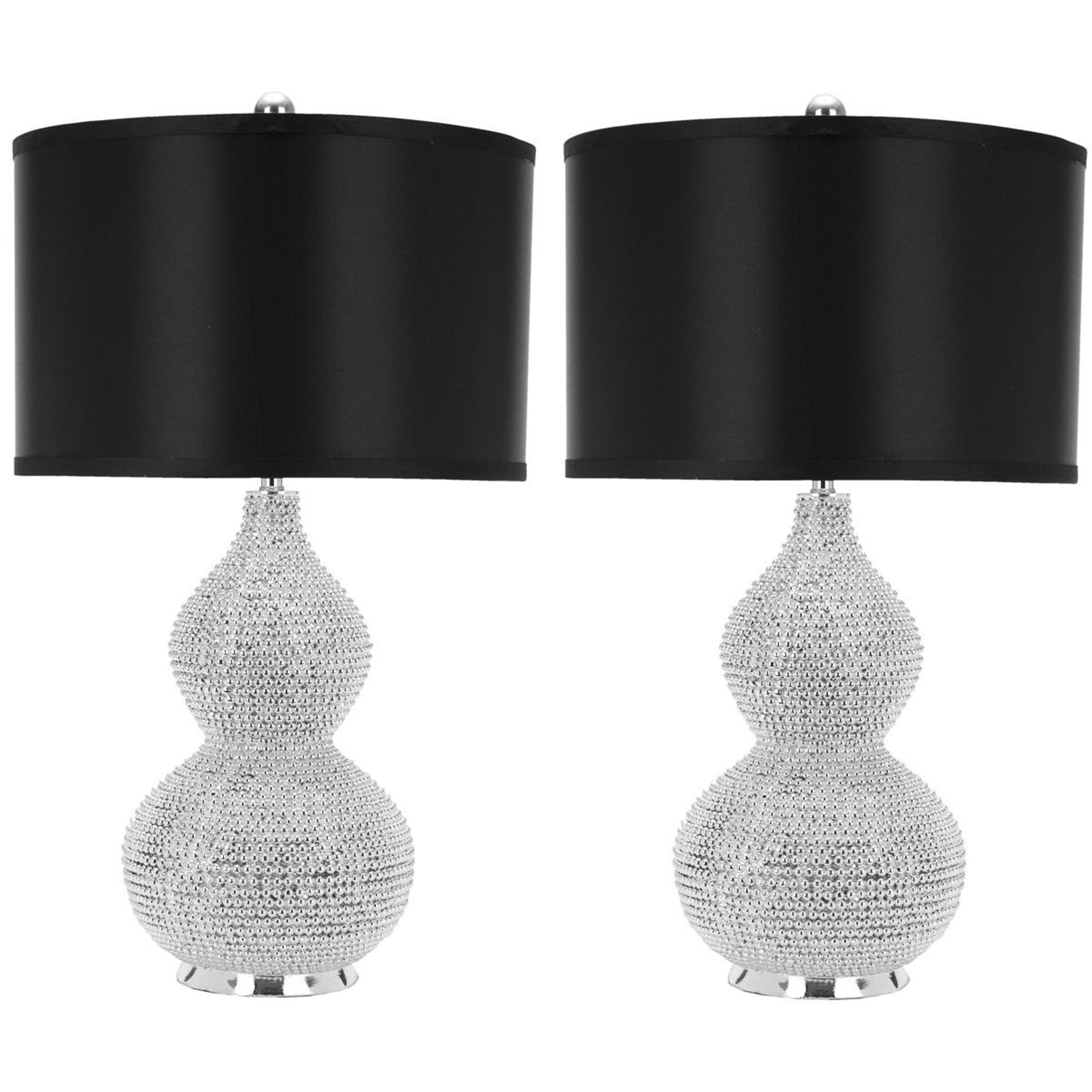 resin table lamp set of 2 with black drum shade