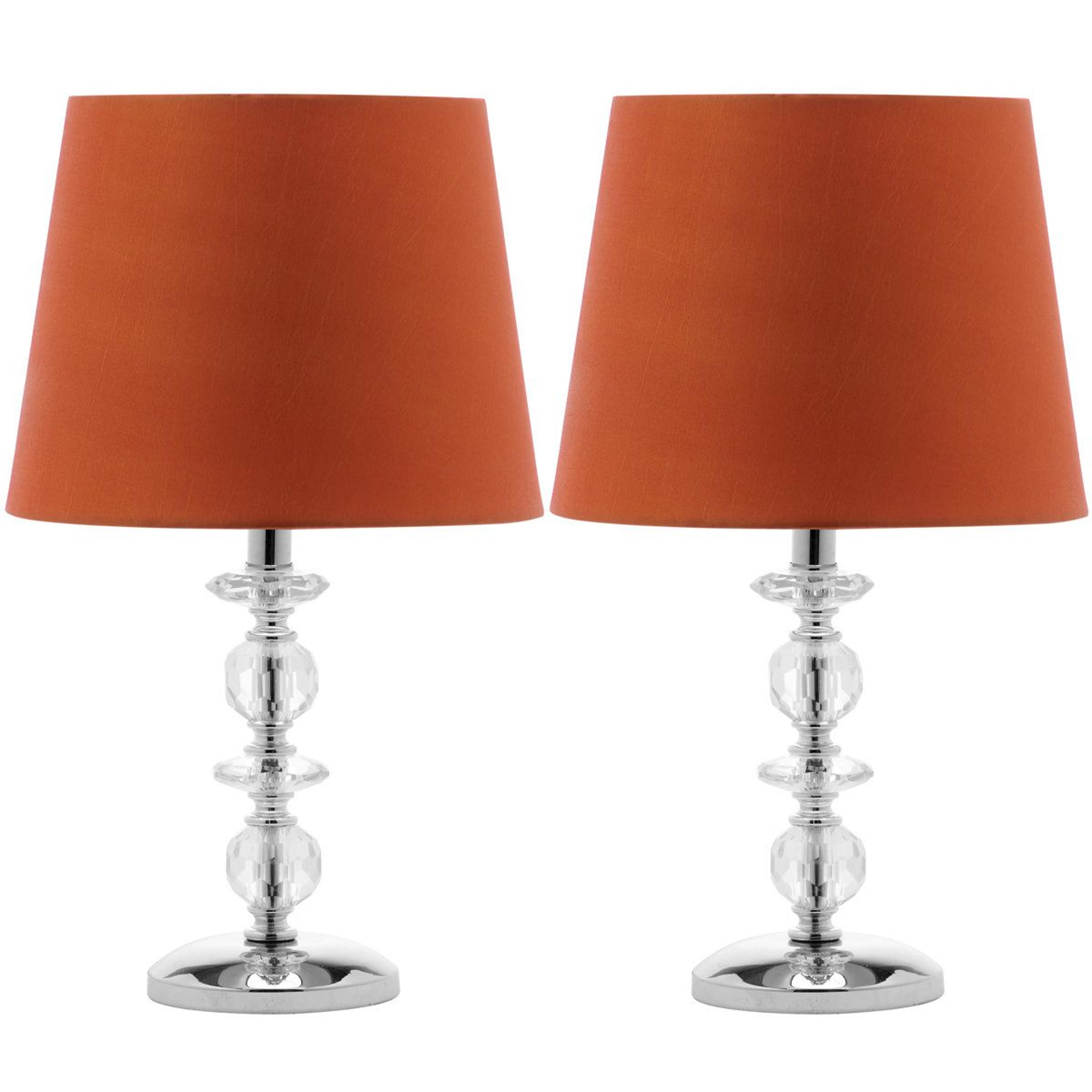 crystal table lamp set with empire fabric shades 15 inch accent desk lighting