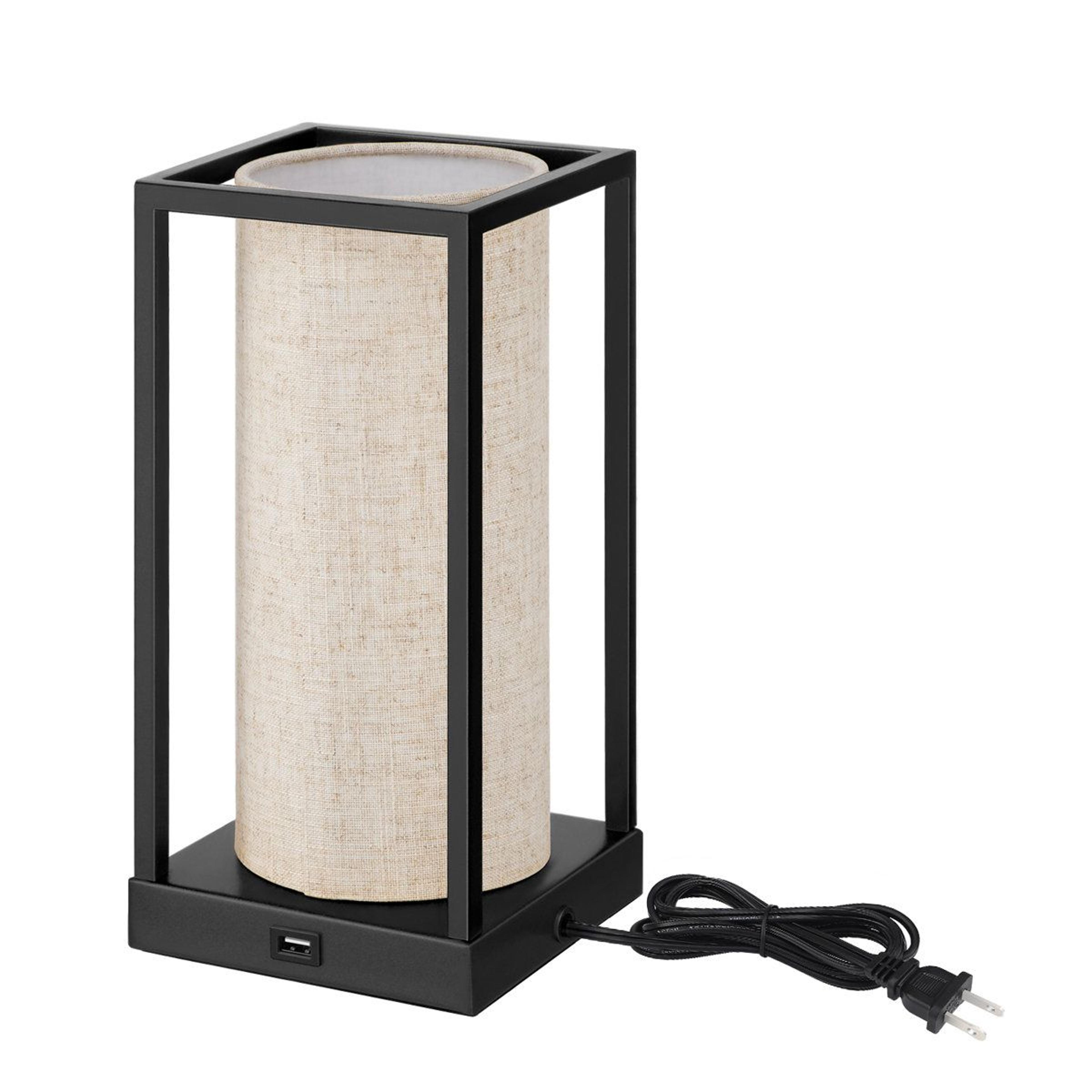 touch control table lamp set with usb ports and dimmable led bulbs