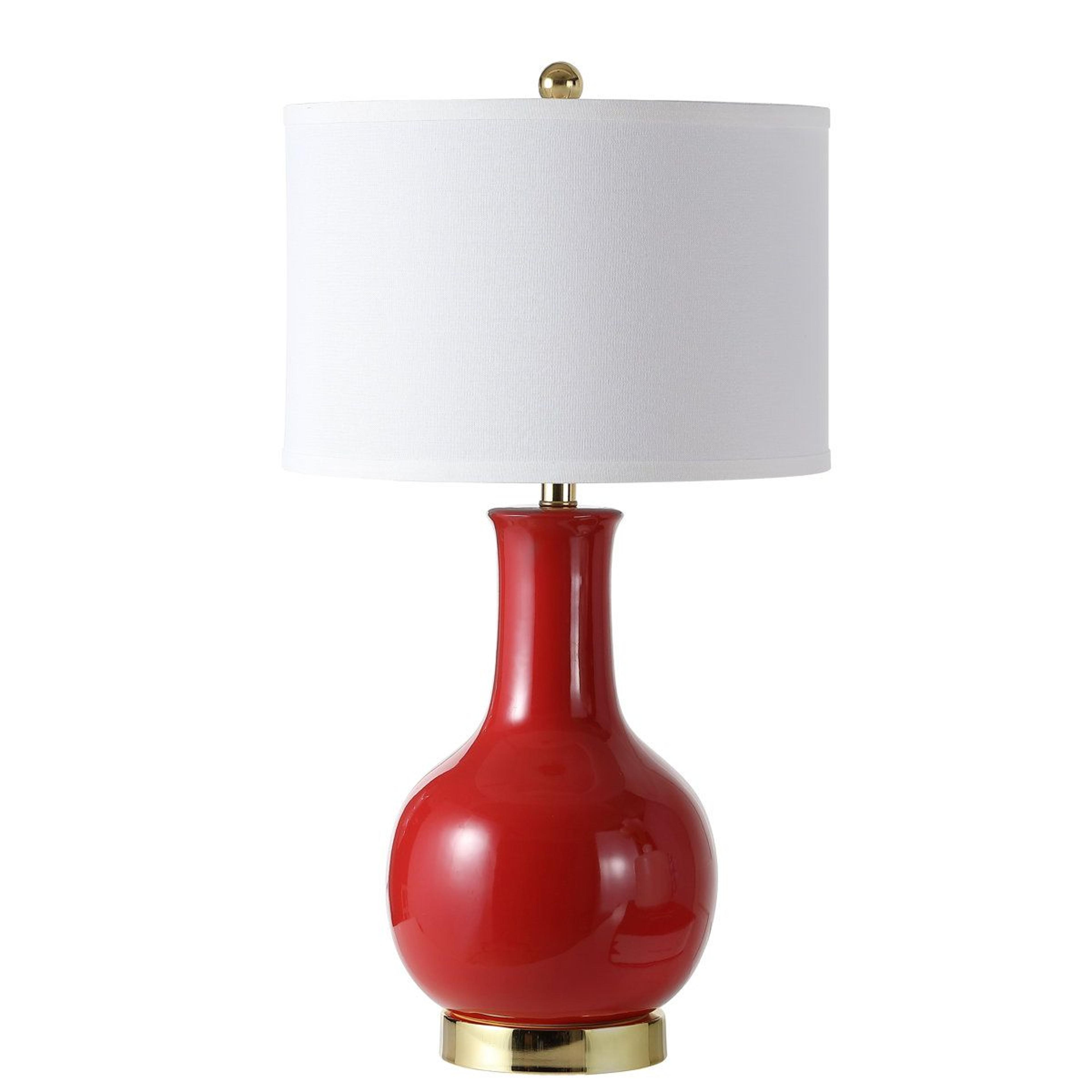 mid-century ceramic table lamp with empire shade and bulb included