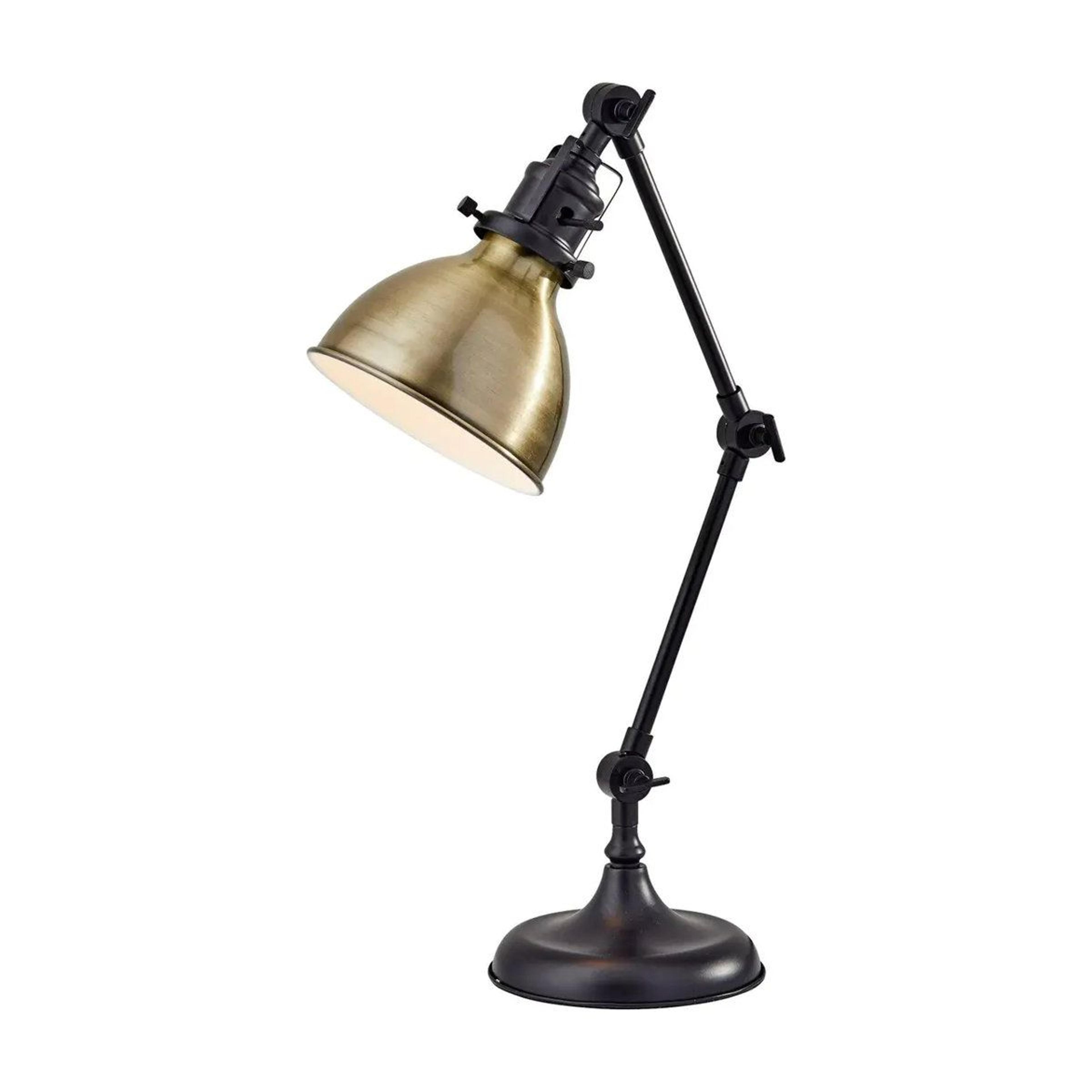 adjustable metal architect desk lamp with antique finish
