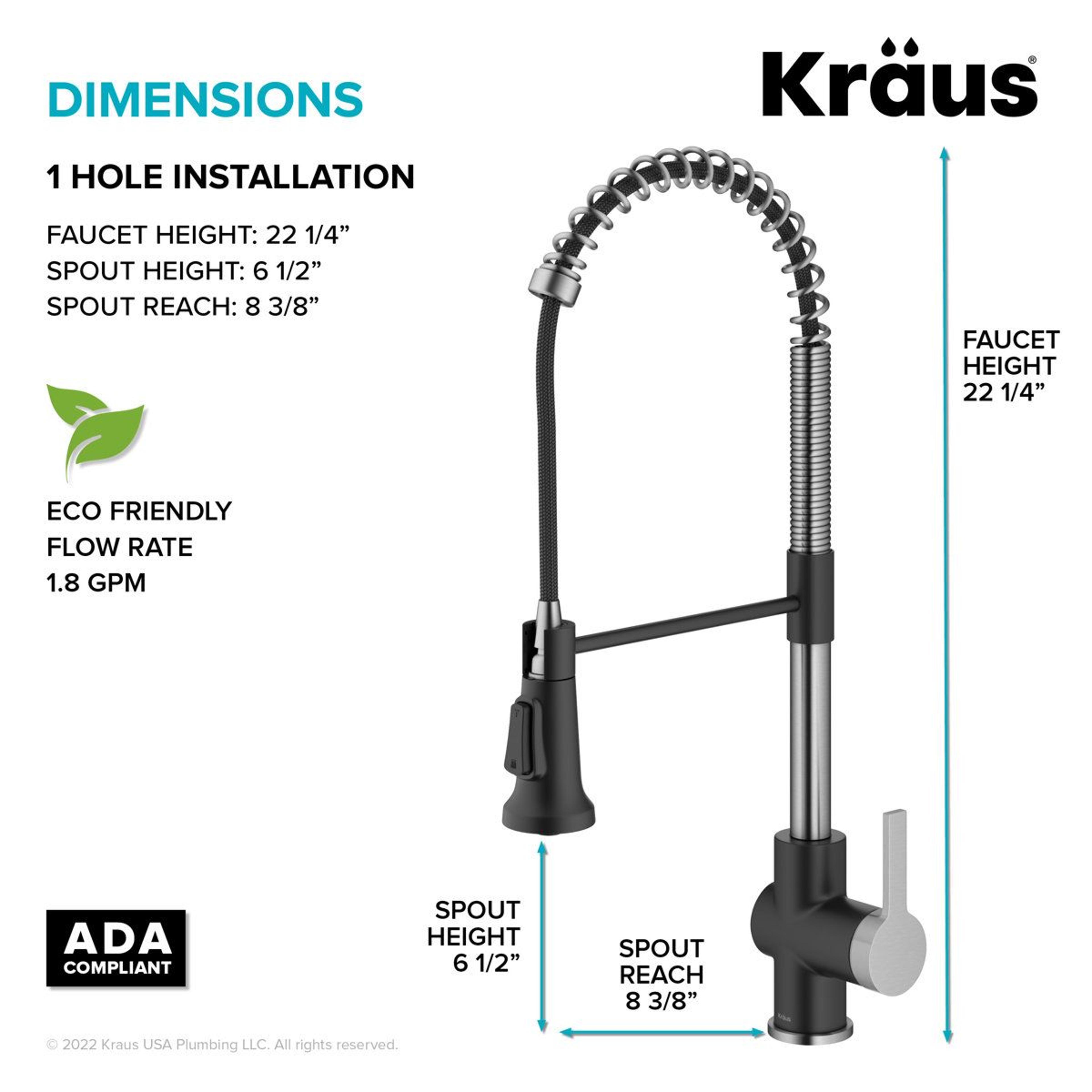 Commercial Style Single Handle Pull Down Kitchen Faucet With High Arc Spout 1