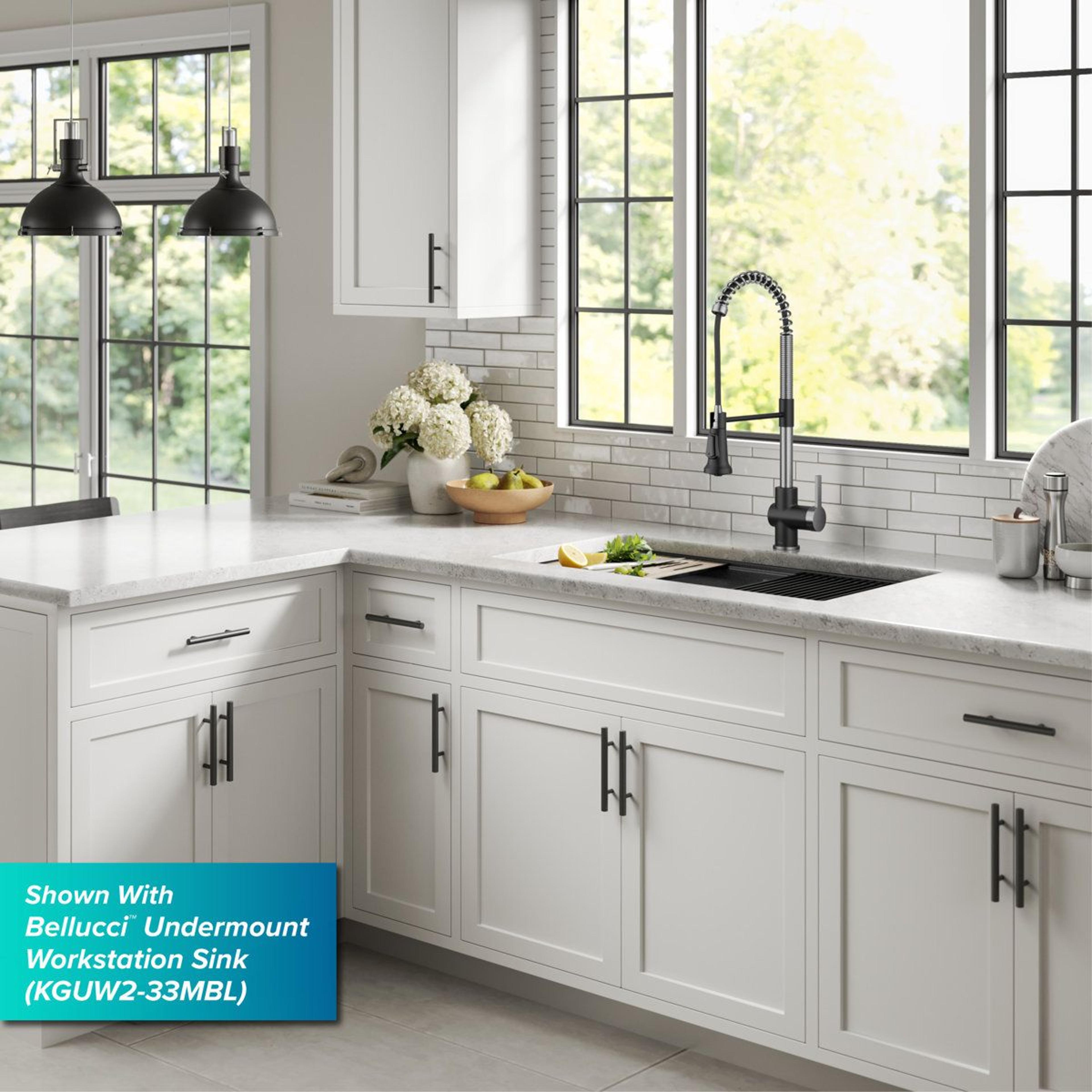 Commercial Style Single Handle Pull Down Kitchen Faucet With High Arc Spout 2