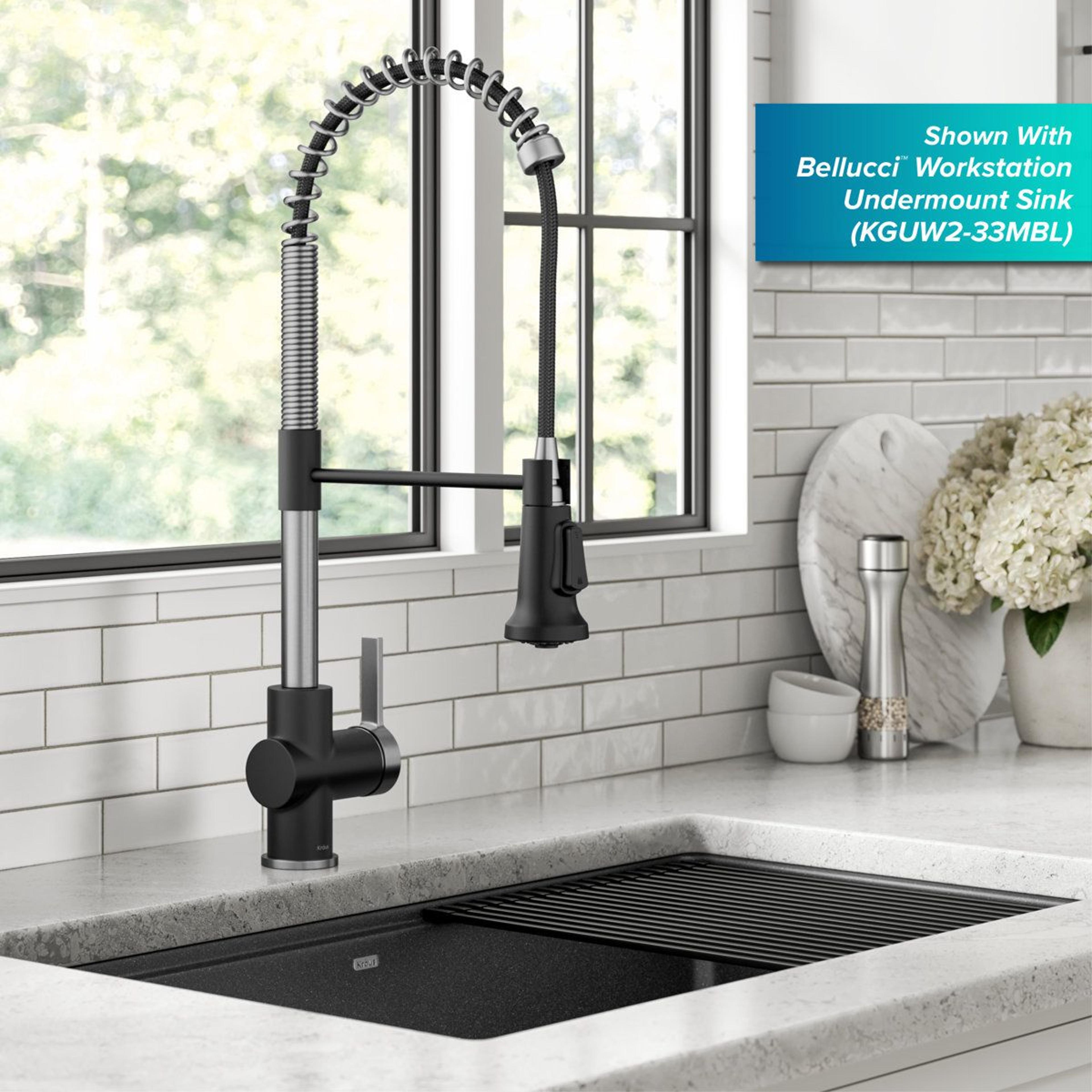 Commercial Style Single Handle Pull Down Kitchen Faucet With High Arc Spout 7