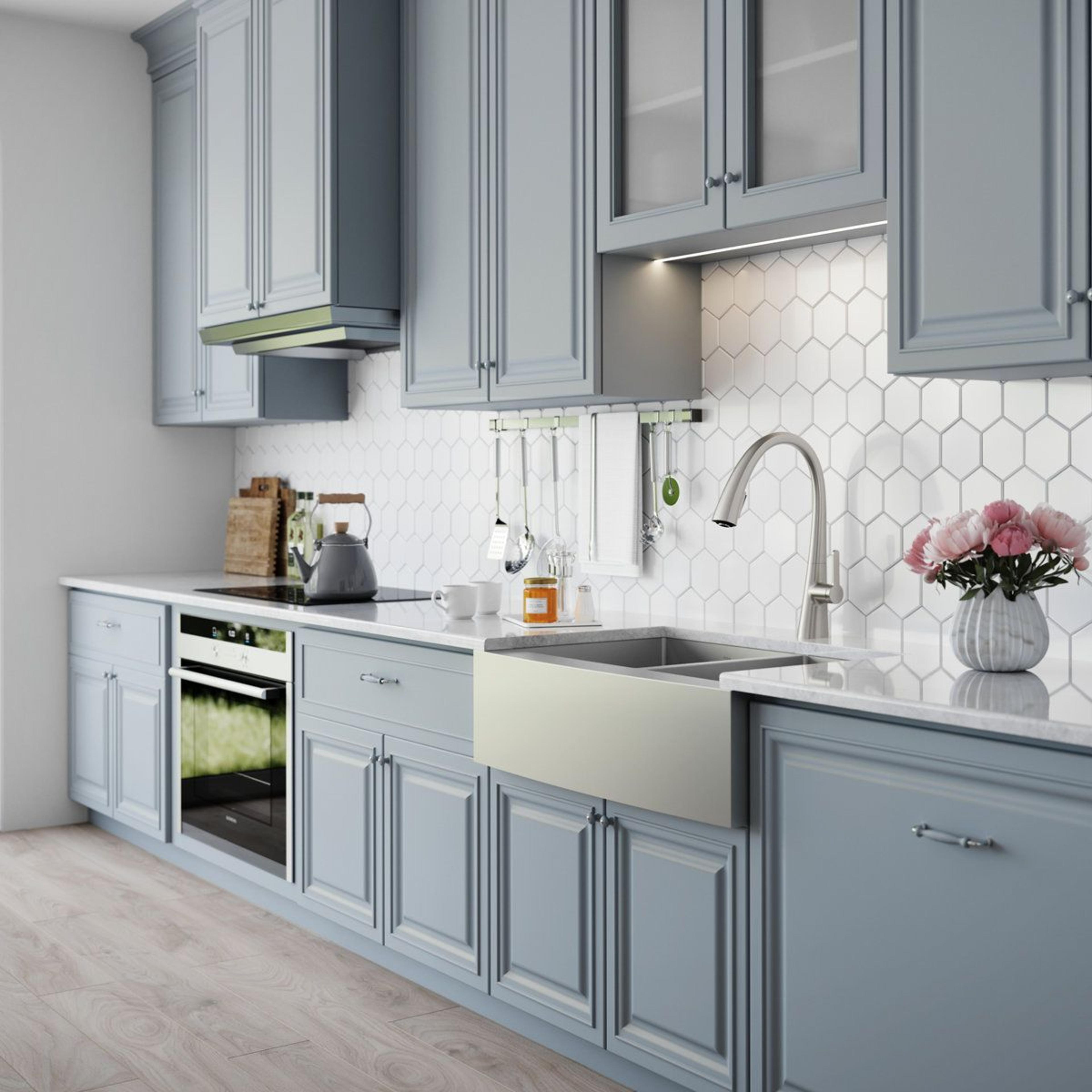 Pull Down Single Handle Kitchen Faucet With High Arc Swivel Spout 3