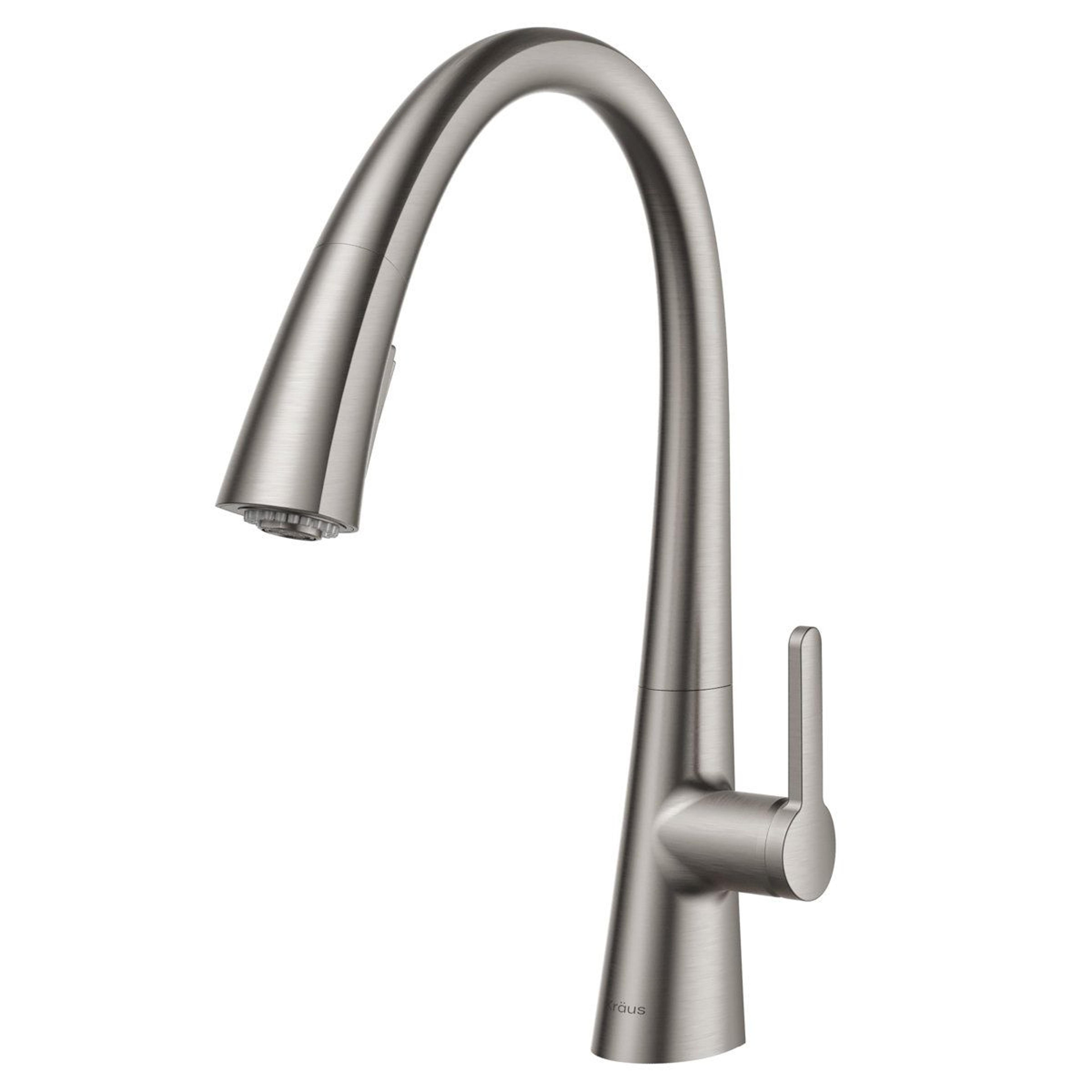 Pull Down Single Handle Kitchen Faucet With High Arc Swivel Spout 1