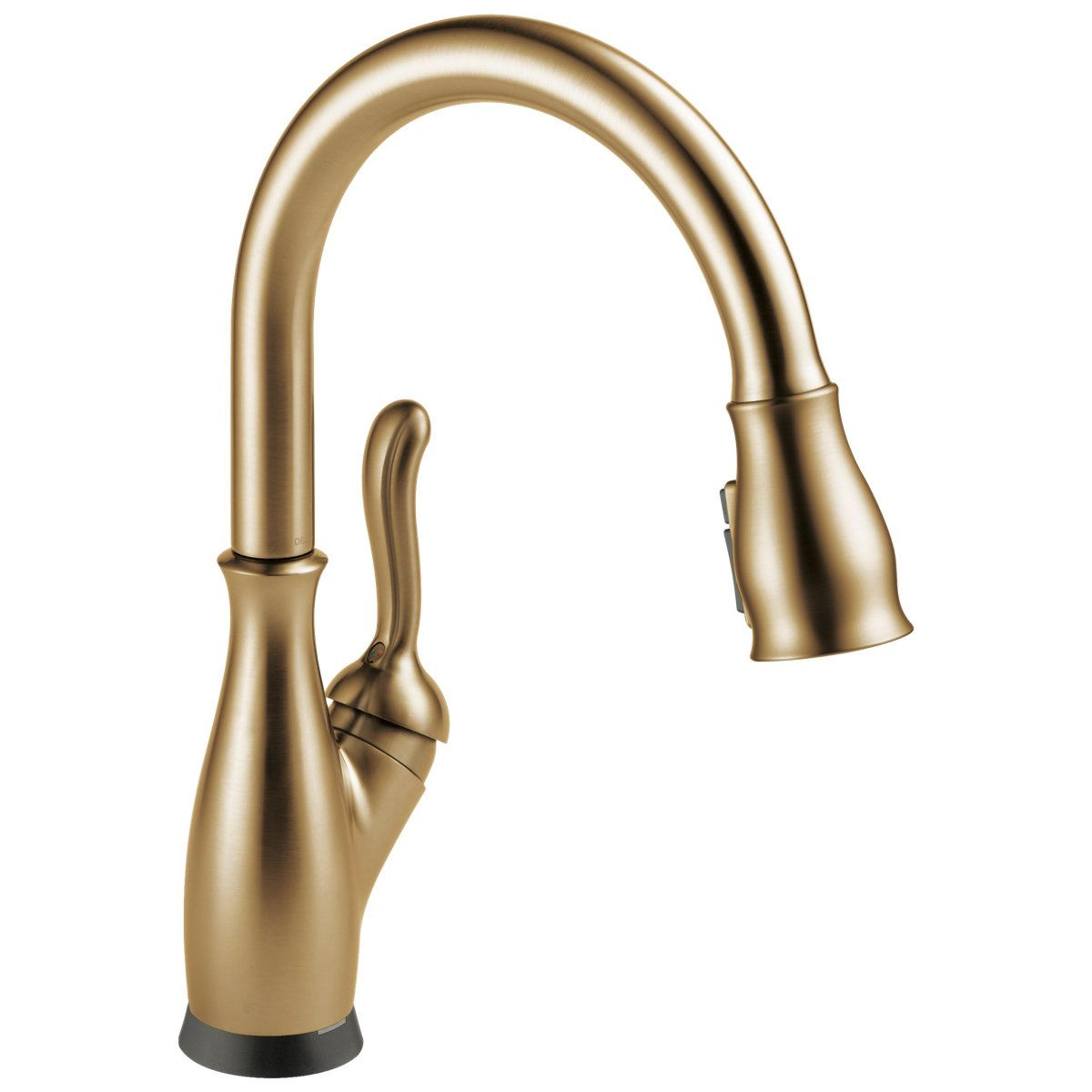 touch control pull down kitchen sink faucet with sprayer wand and led temperature sensor
