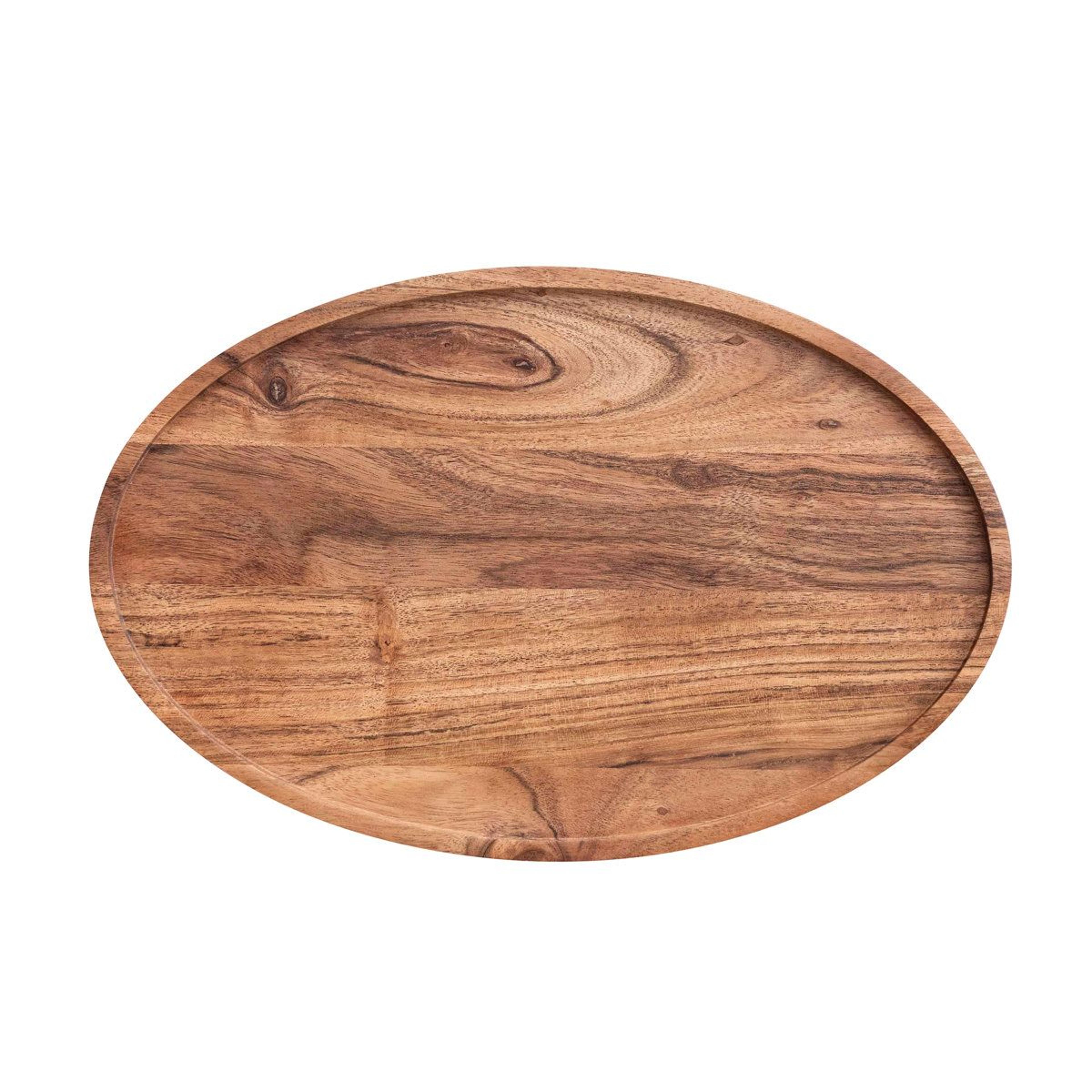 oval acacia wood serving tray and decorative accent 14 x 9 inch