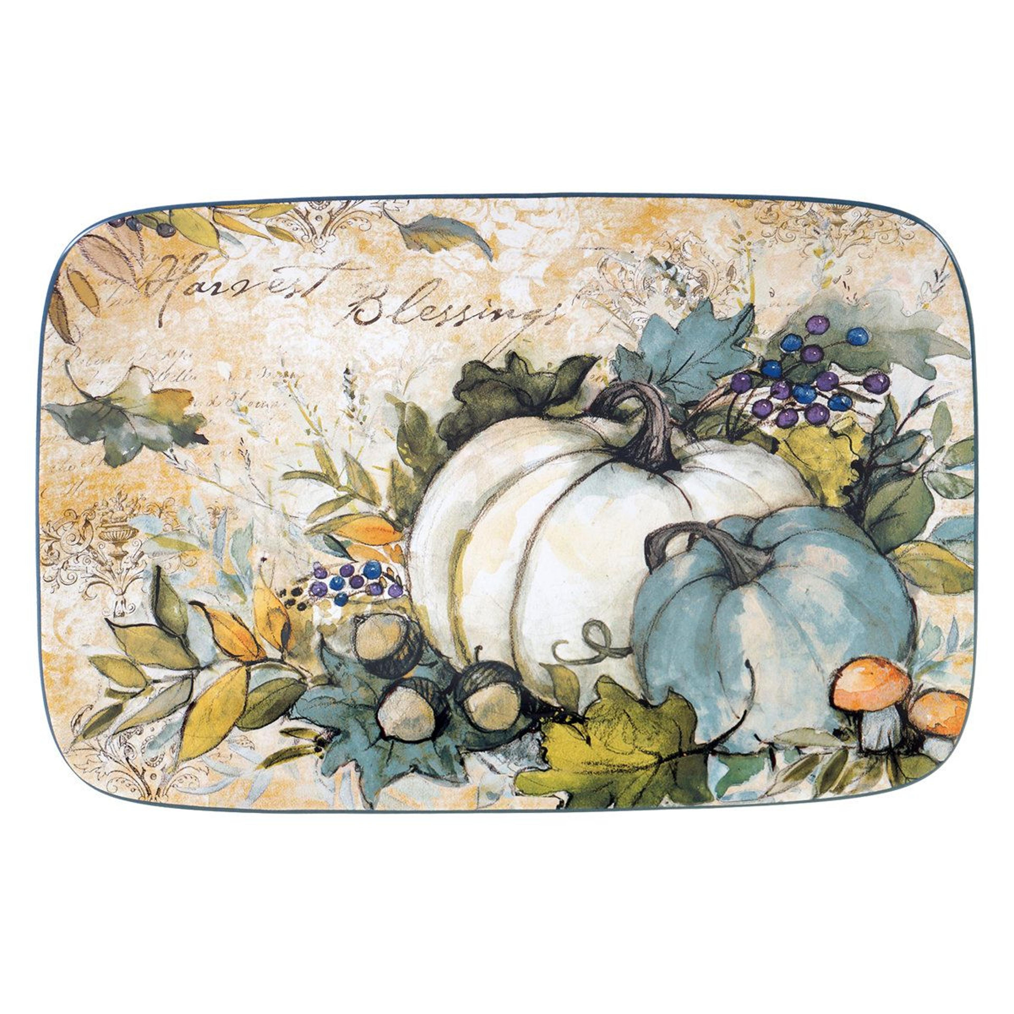 harvest gatherings rectangular ceramic serving platter